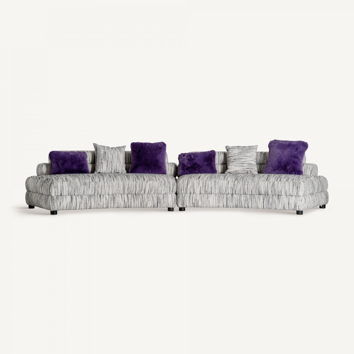 Canapé modulable en tissu blanc marbré | Vical Bredsand - Image 1