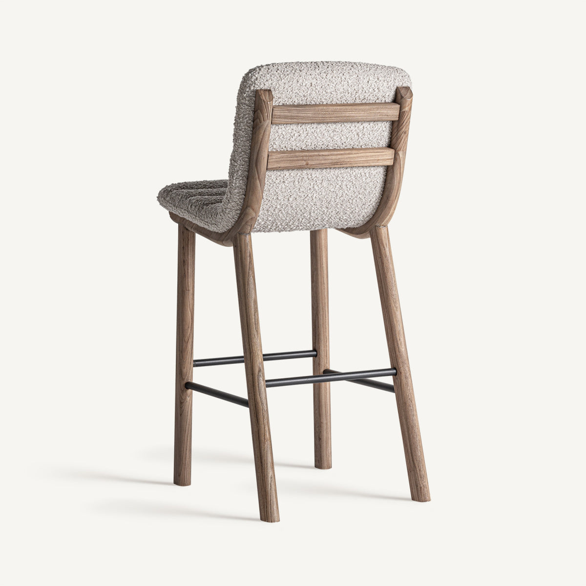 Chaise de bar en tissu beige | VICAL Jacquard - Image 6