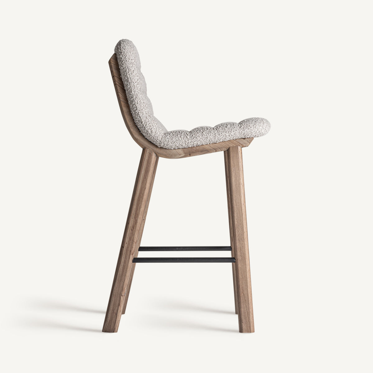 Chaise de bar en tissu beige | VICAL Jacquard - Image 7