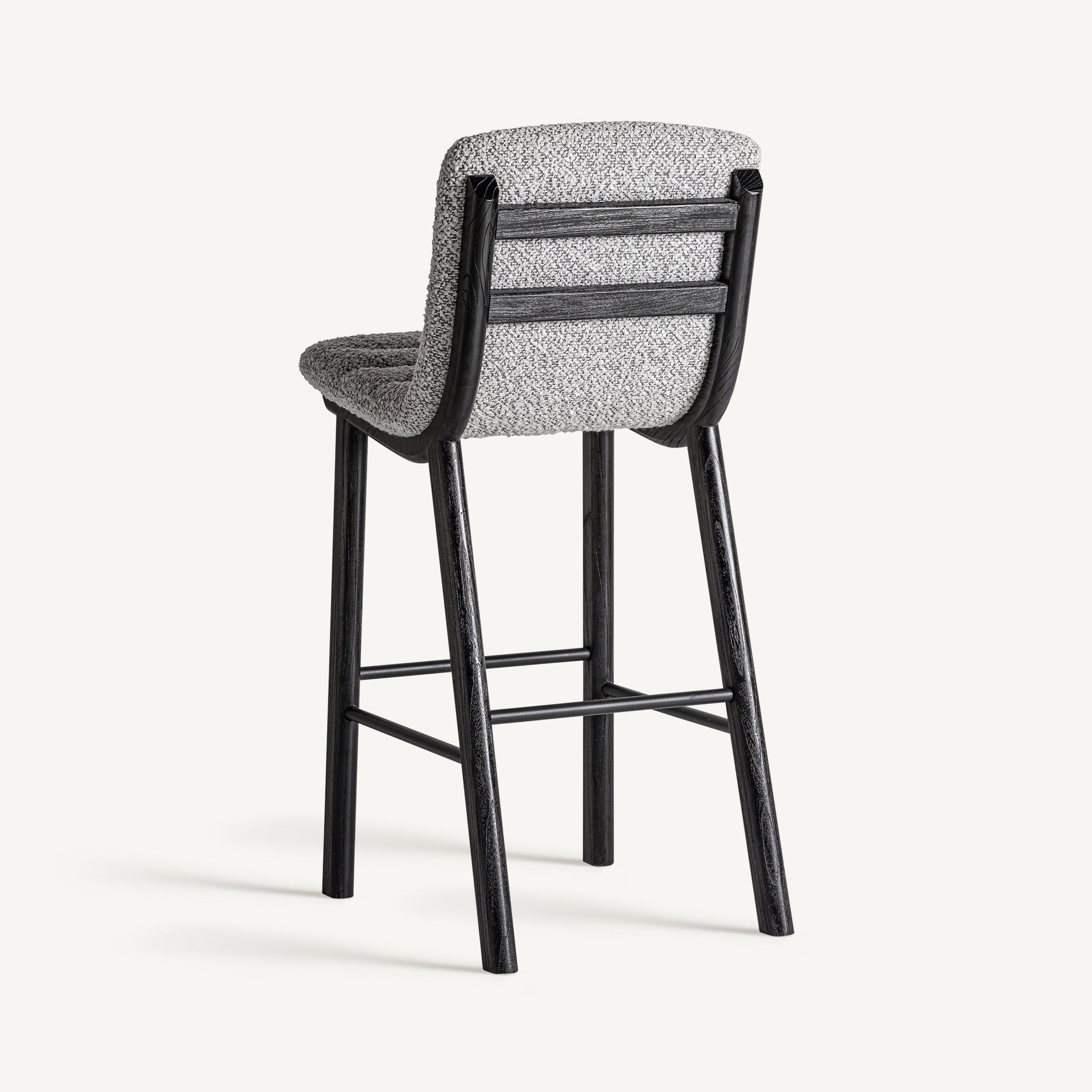 Chaise de bar en tissu gris | VICAL Jacquard - Image 6