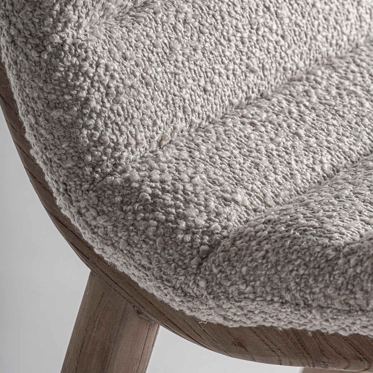 Chaise de salle à manger en tissu beige | VICAL Jacquard - Image 6