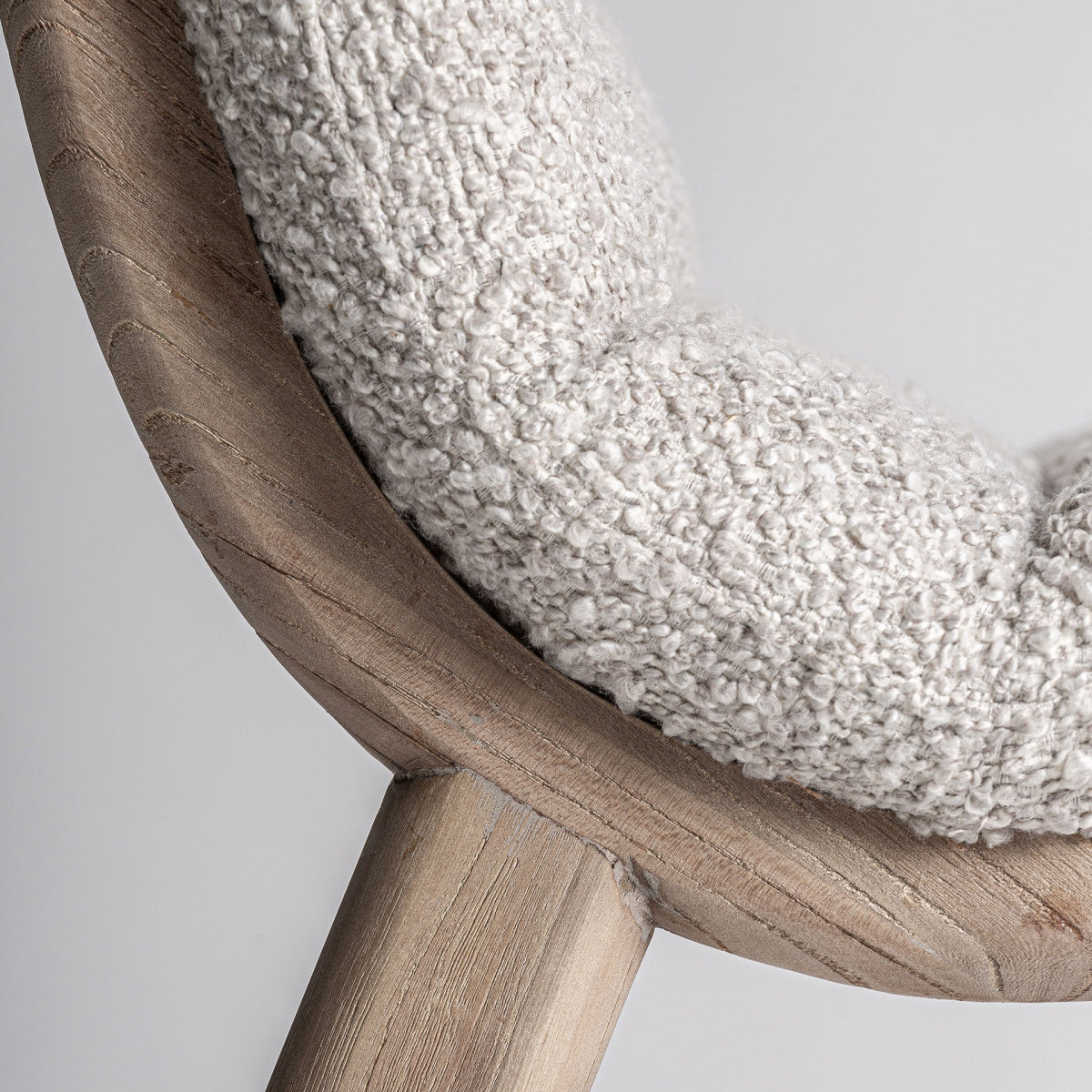 Chaise de salle à manger en tissu beige | VICAL Jacquard - Image 7