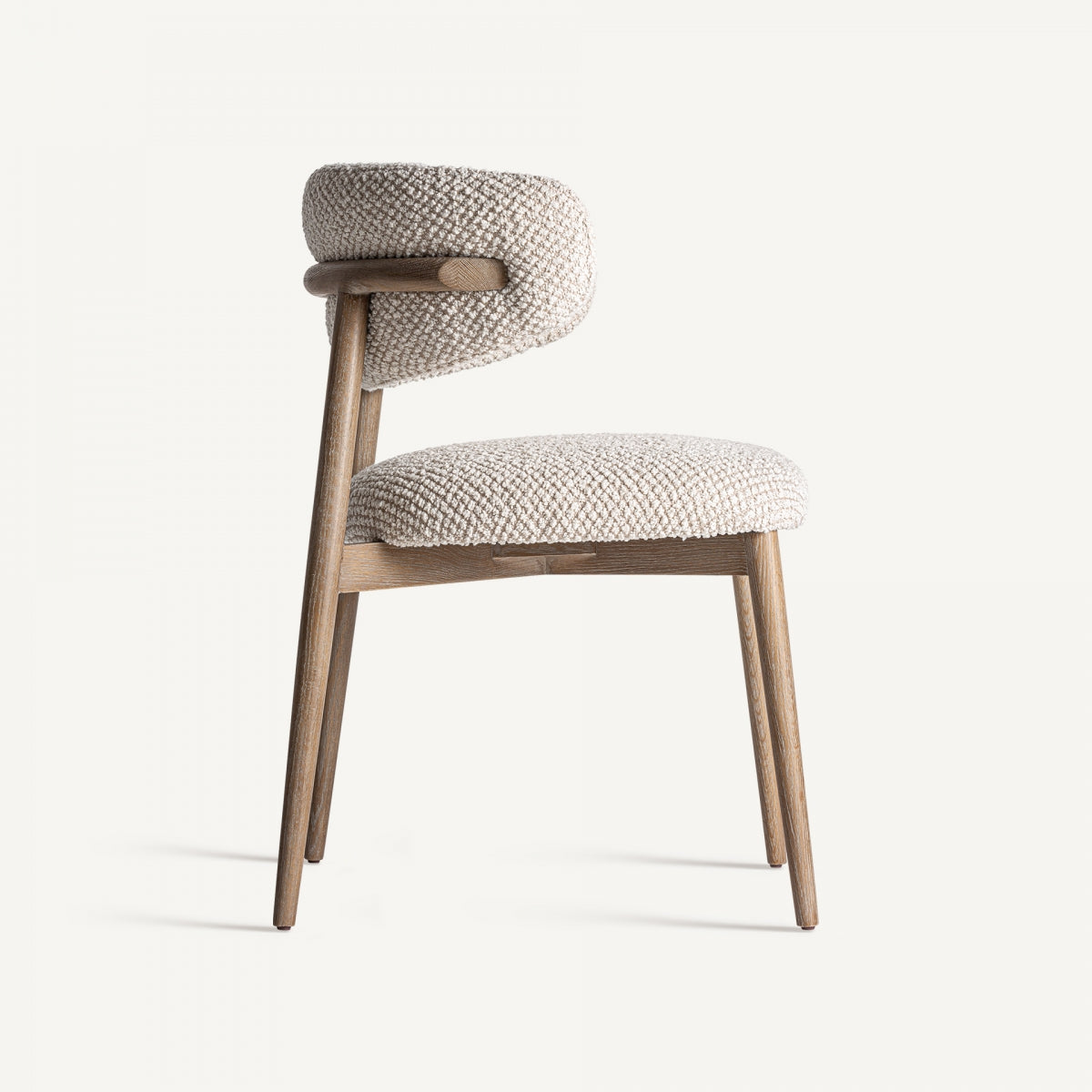 Chaise de salle à manger en tissu blanc cassé | Vical Glorenza - Image 6