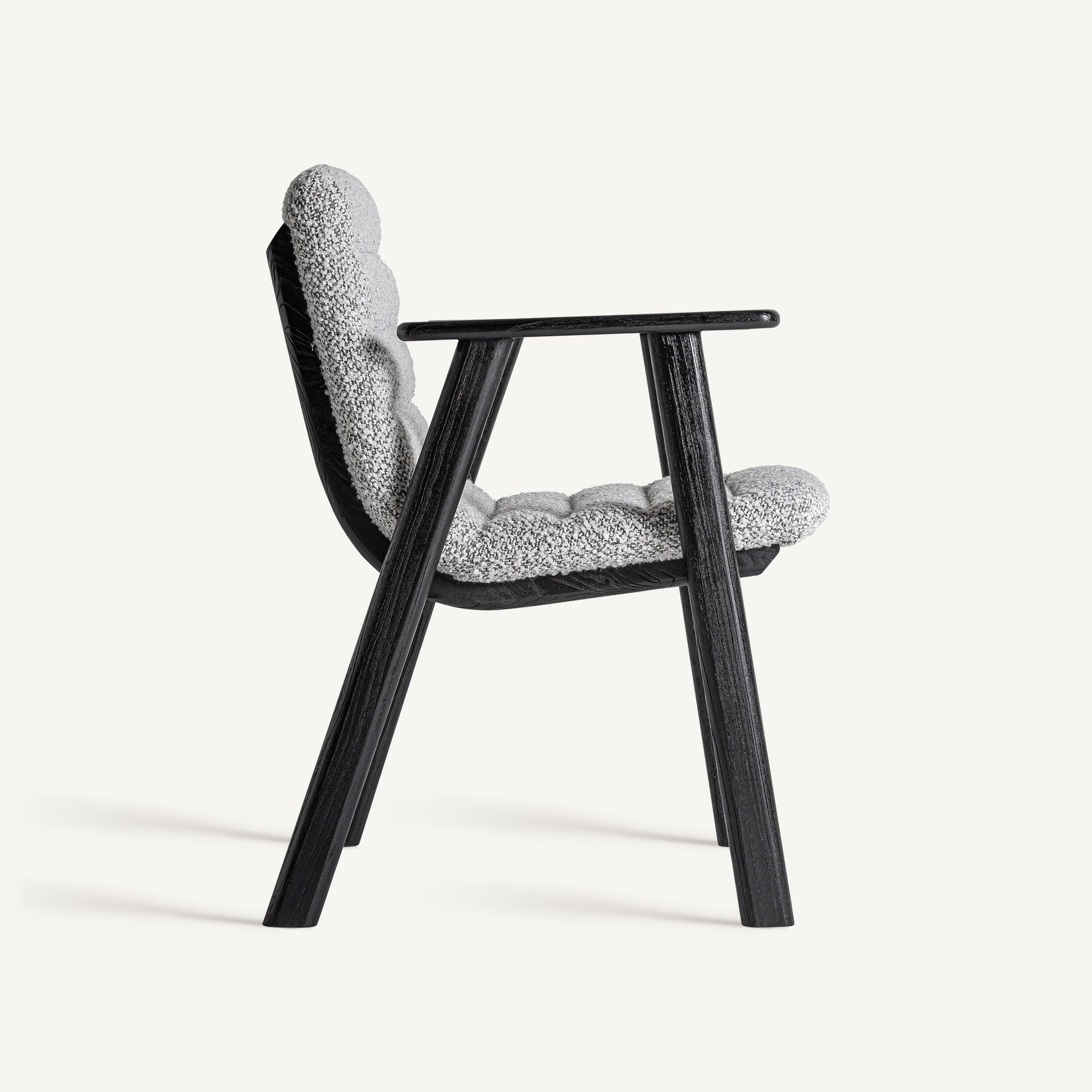 Chaise de salle à manger en tissu gris | VICAL Jacquard 2 - Image 5