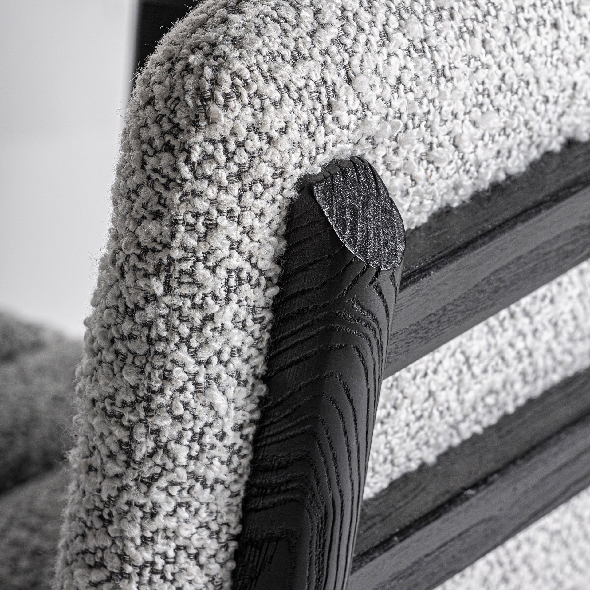 Chaise de salle à manger en tissu gris | VICAL Jacquard 2 - Image 8