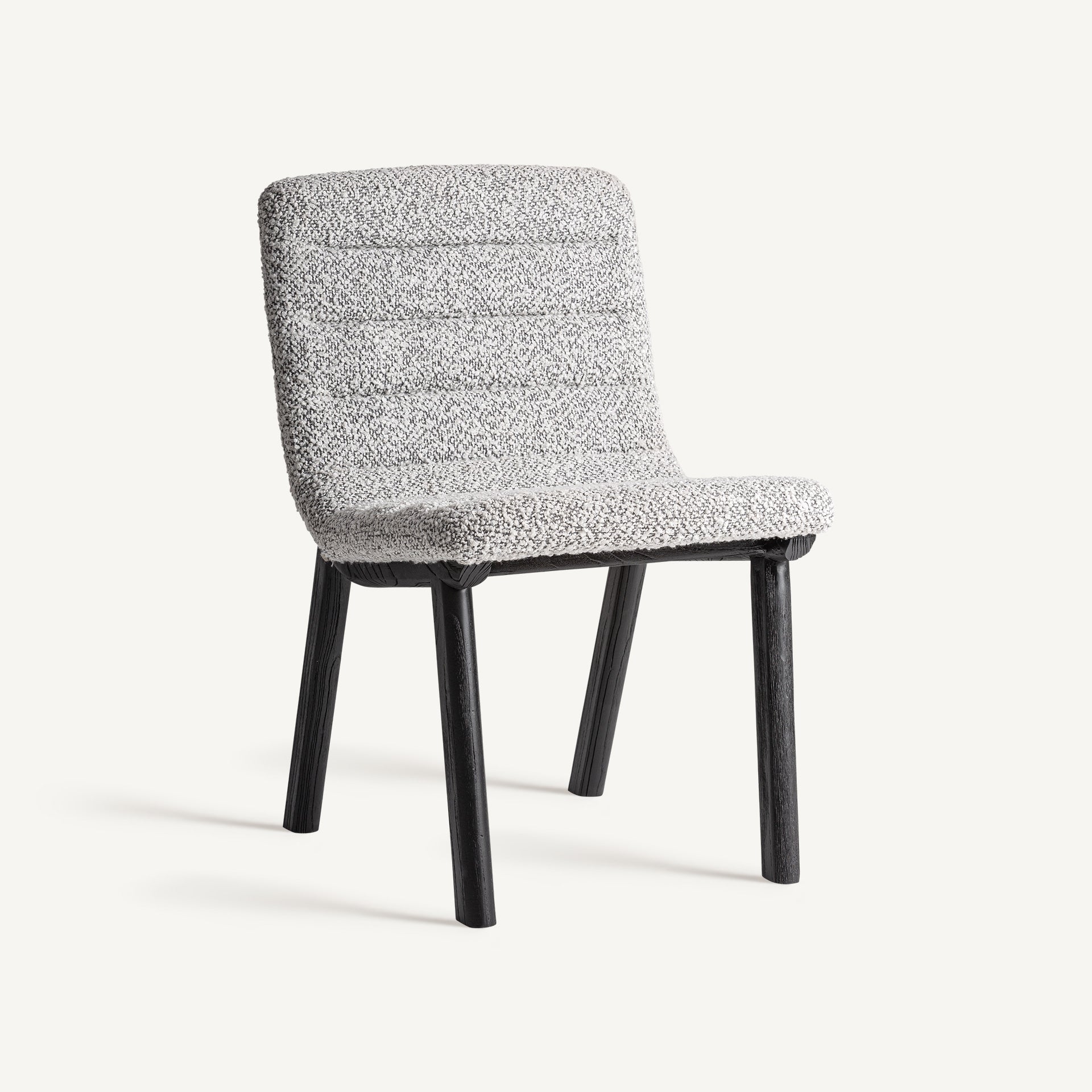 Chaise de salle à manger en tissu gris | VICAL Jacquard - Image 1