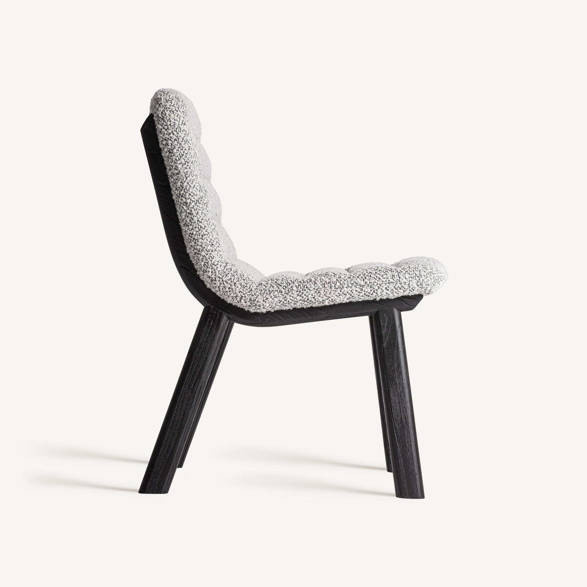 Chaise de salle à manger en tissu gris | VICAL Jacquard - Image 4