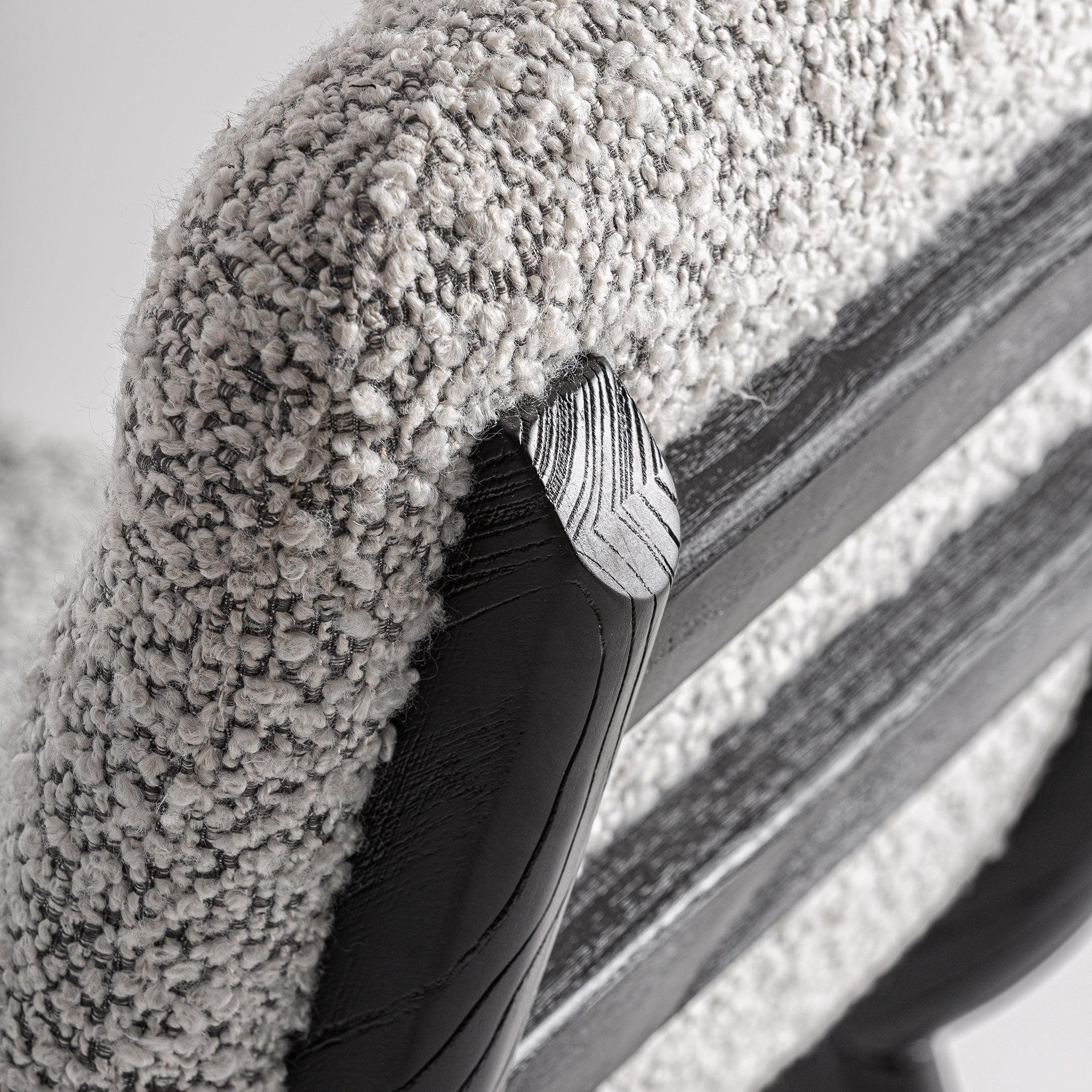 Chaise de salle à manger en tissu gris | VICAL Jacquard - Image 8