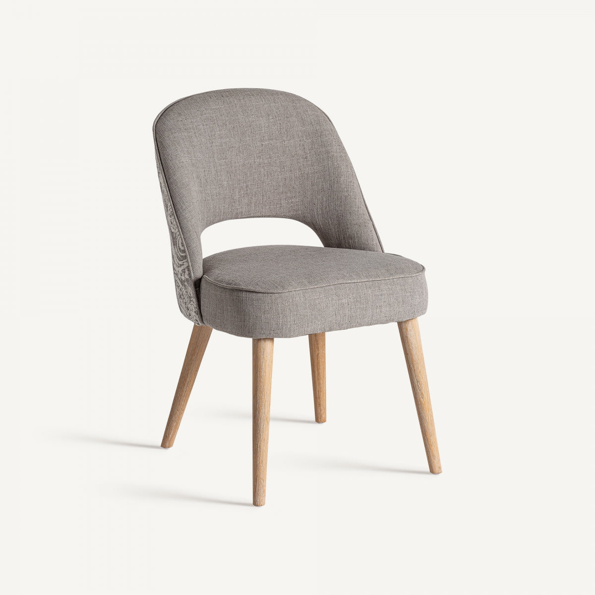 Chaise de salle à manger en tissu gris | Vical Calce - Image 1