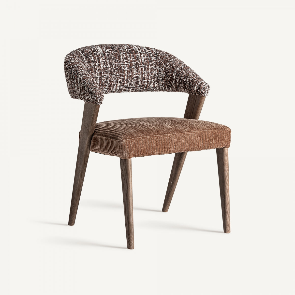 Chaise de salle à manger en tissu marron | Vical Kamenz - Image 1