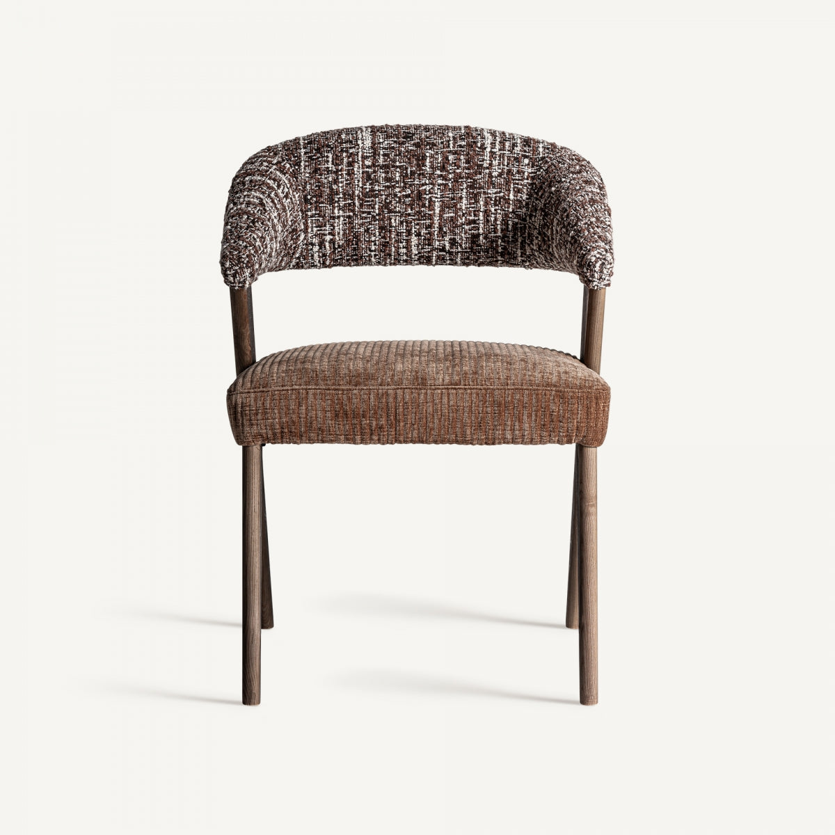 Chaise de salle à manger en tissu marron | Vical Kamenz - Image 2