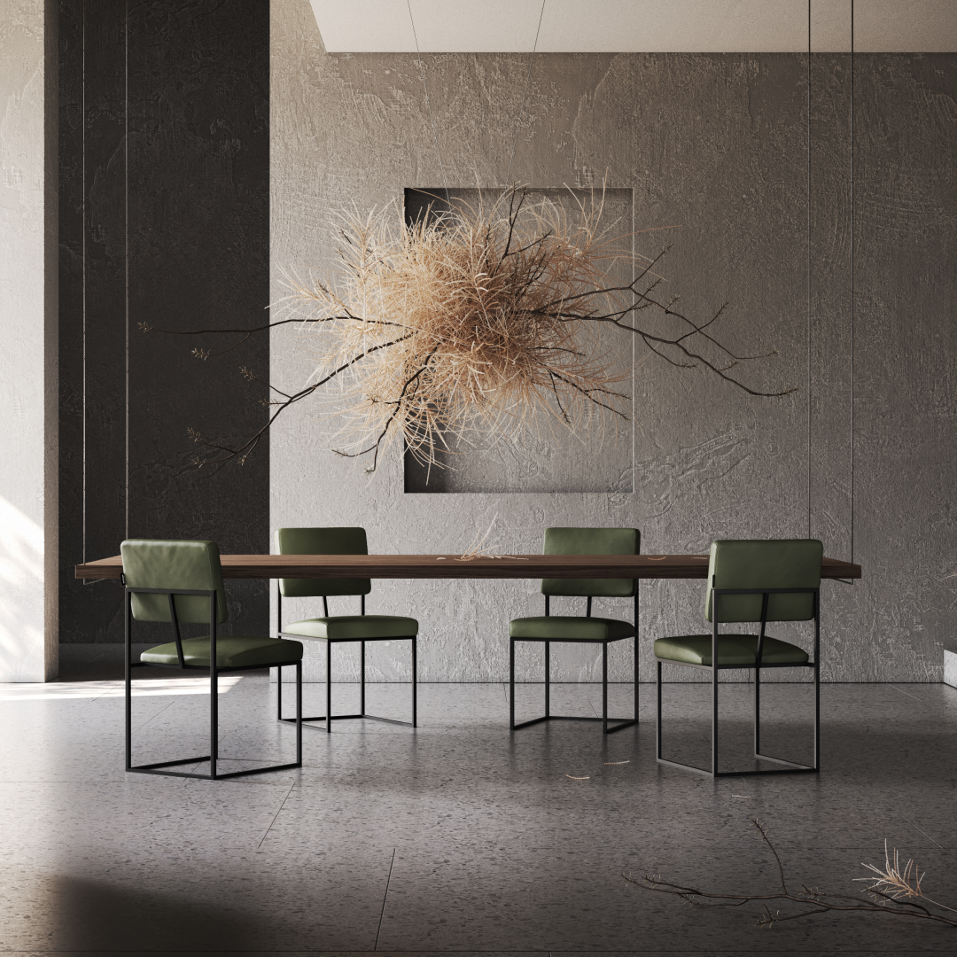 Chaise de salle à manger en tissu moutarde | Domkapa Gram - Image 6