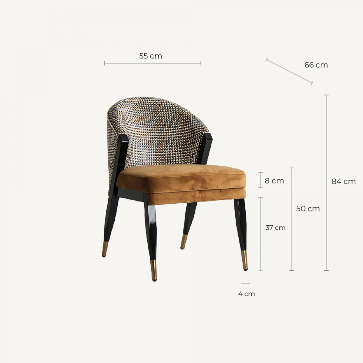 Chaise de salle à manger en velours jaune | Vical Brillon - Image 7