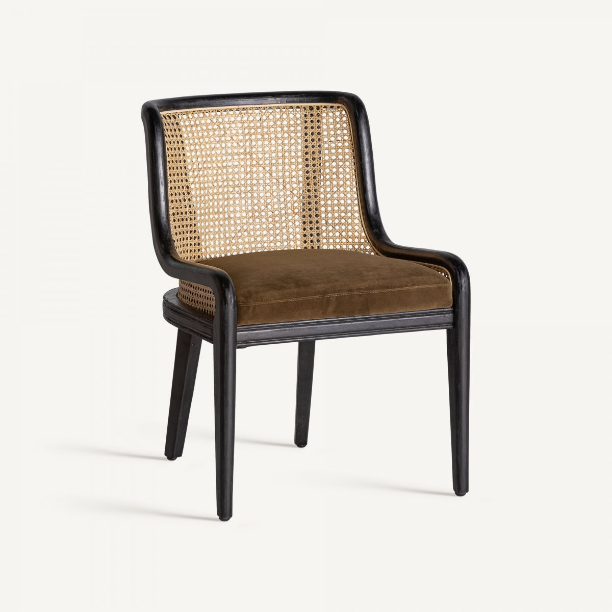 Chaise de salle à manger en velours marron | VICAL Velburg - Image 1