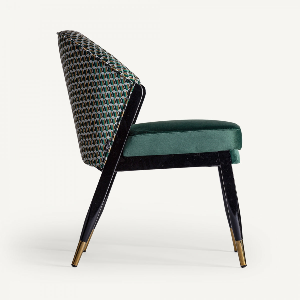 Chaise de salle à manger en velours vert | Vical Kelheim - Image 3