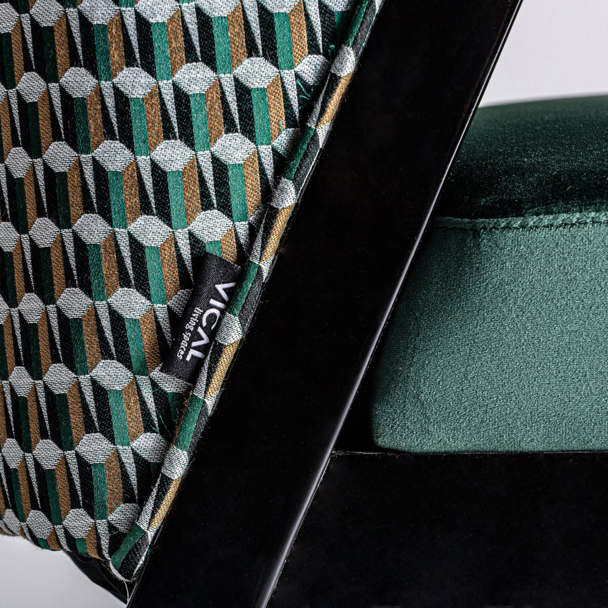 Chaise de salle à manger en velours vert | Vical Kelheim - Image 8