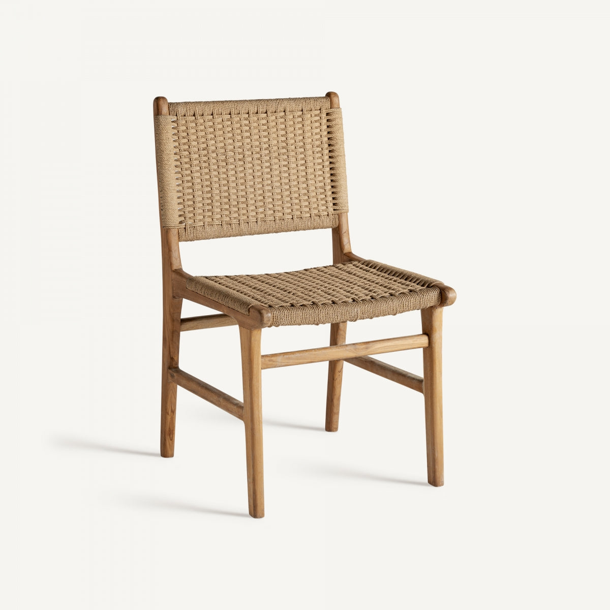 Chaise en bois de teck et fibre naturelle | VICAL Vaduz - Image 1