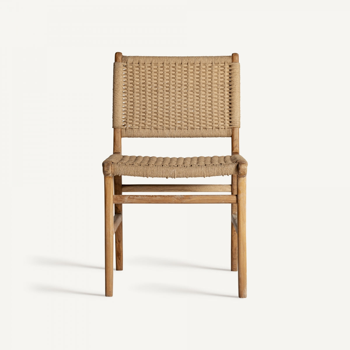 Chaise en bois de teck et fibre naturelle | VICAL Vaduz - Image 3