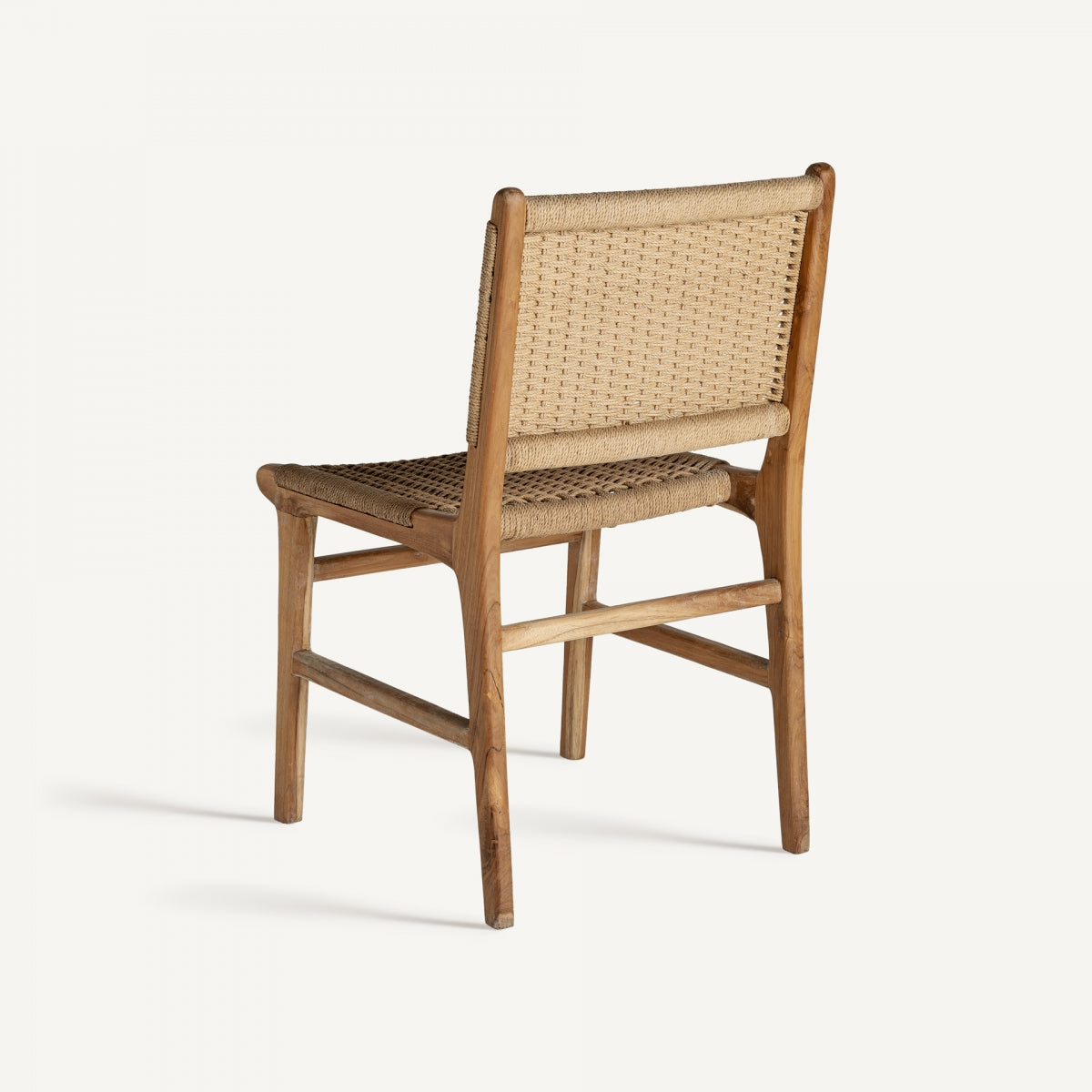 Chaise en bois de teck et fibre naturelle | VICAL Vaduz - Image 7