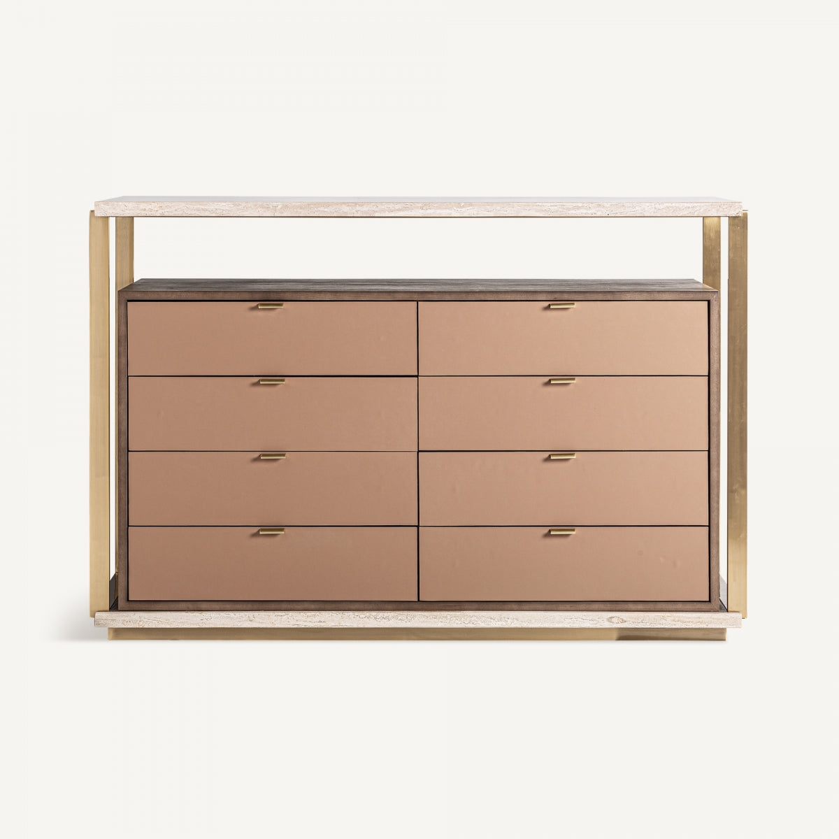 Commode en travertin beige et bois | Vical Monza - Image 1