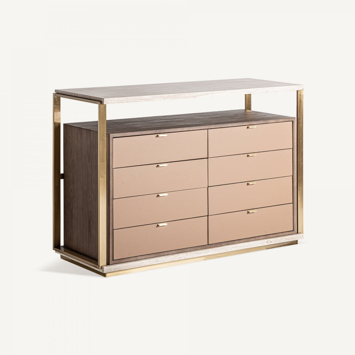 Commode en travertin beige et bois | Vical Monza - Image 2