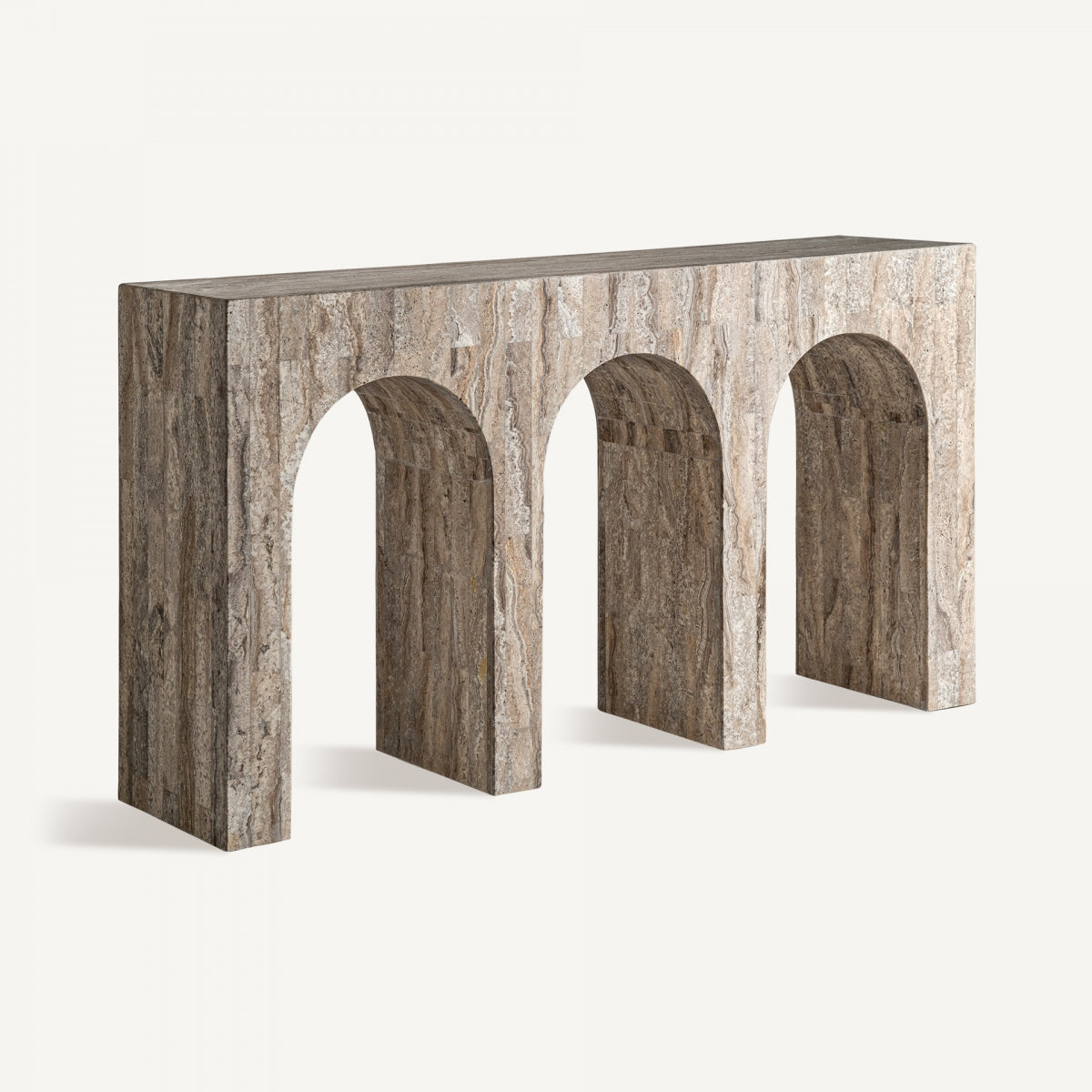 Console en travertin beige | Vical Viaud - Image 1