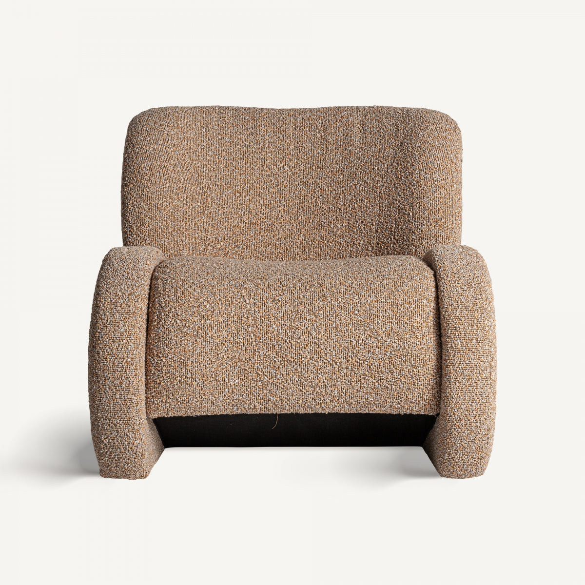 Fauteuil bouclé marron et bois de pin | VICAL Ibsen - Image 3