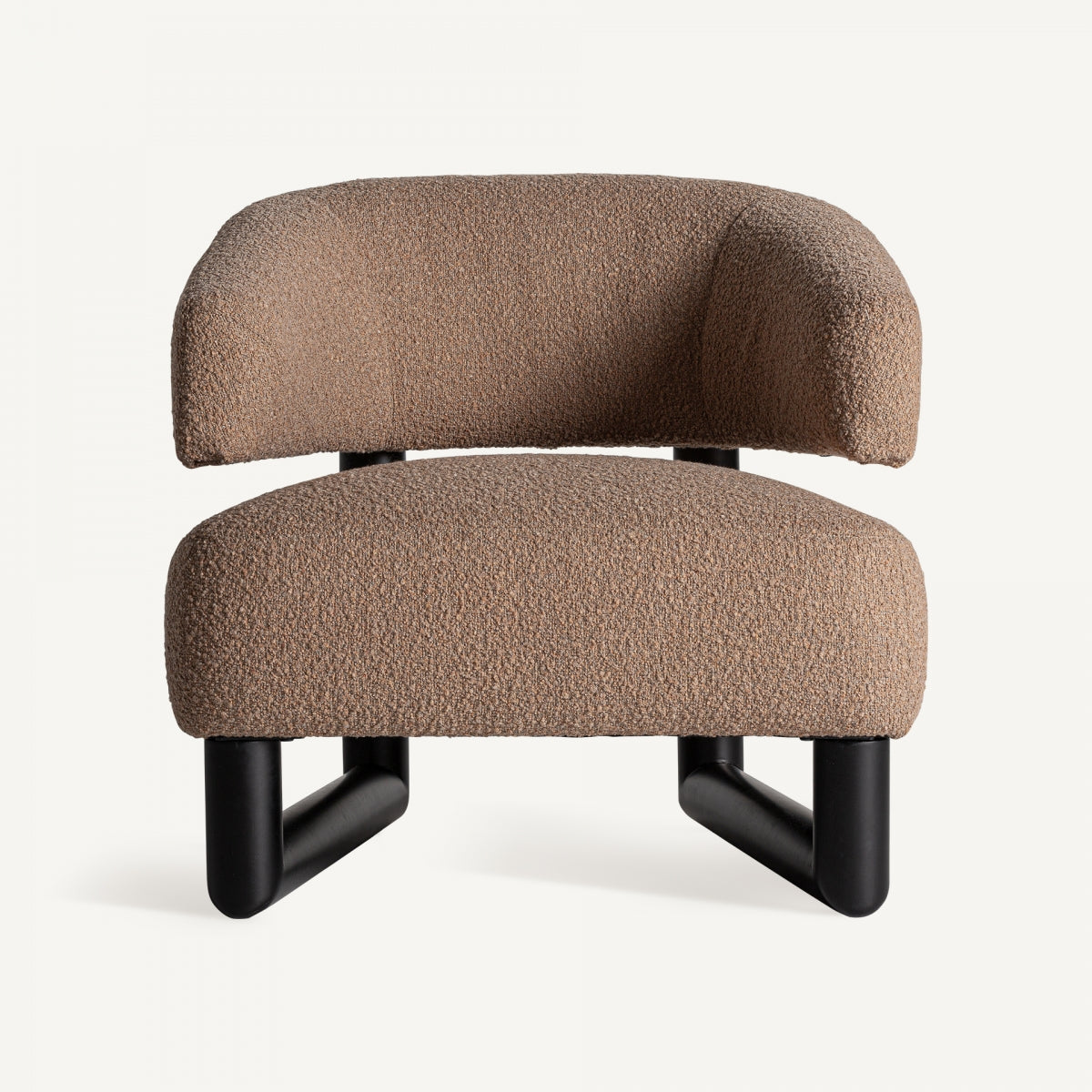 Fauteuil bouclé marron et bois de pin | VICAL Irvin - Image 3