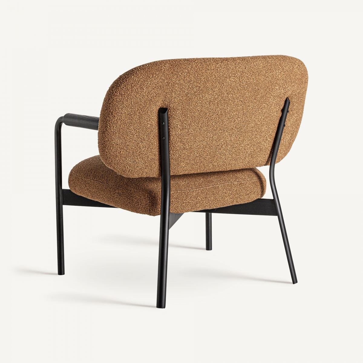 Fauteuil bouclé ocre et bois de pin | VICAL Jessie - Image 7
