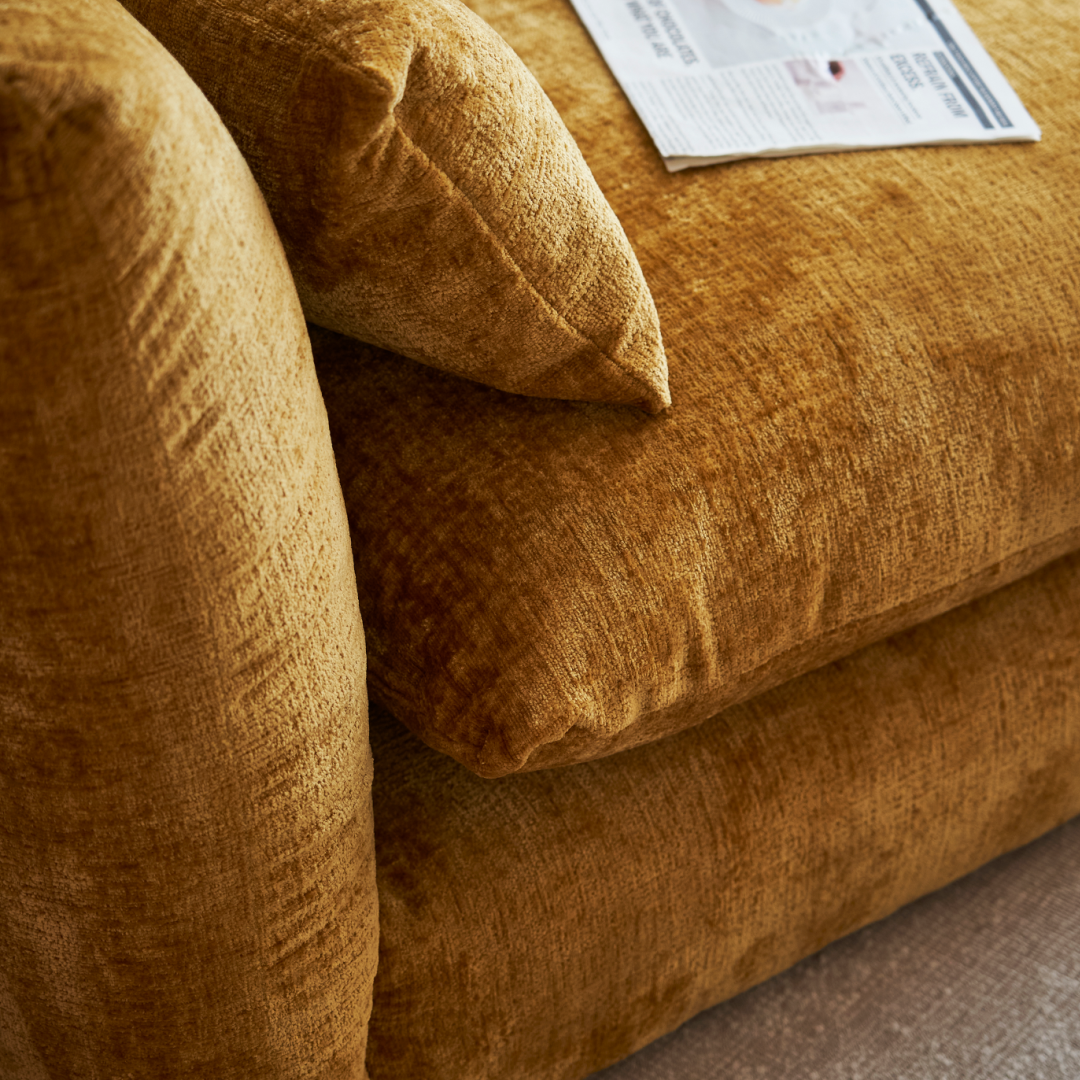Fauteuil côtelé moutarde | Grado Puff - Image 10