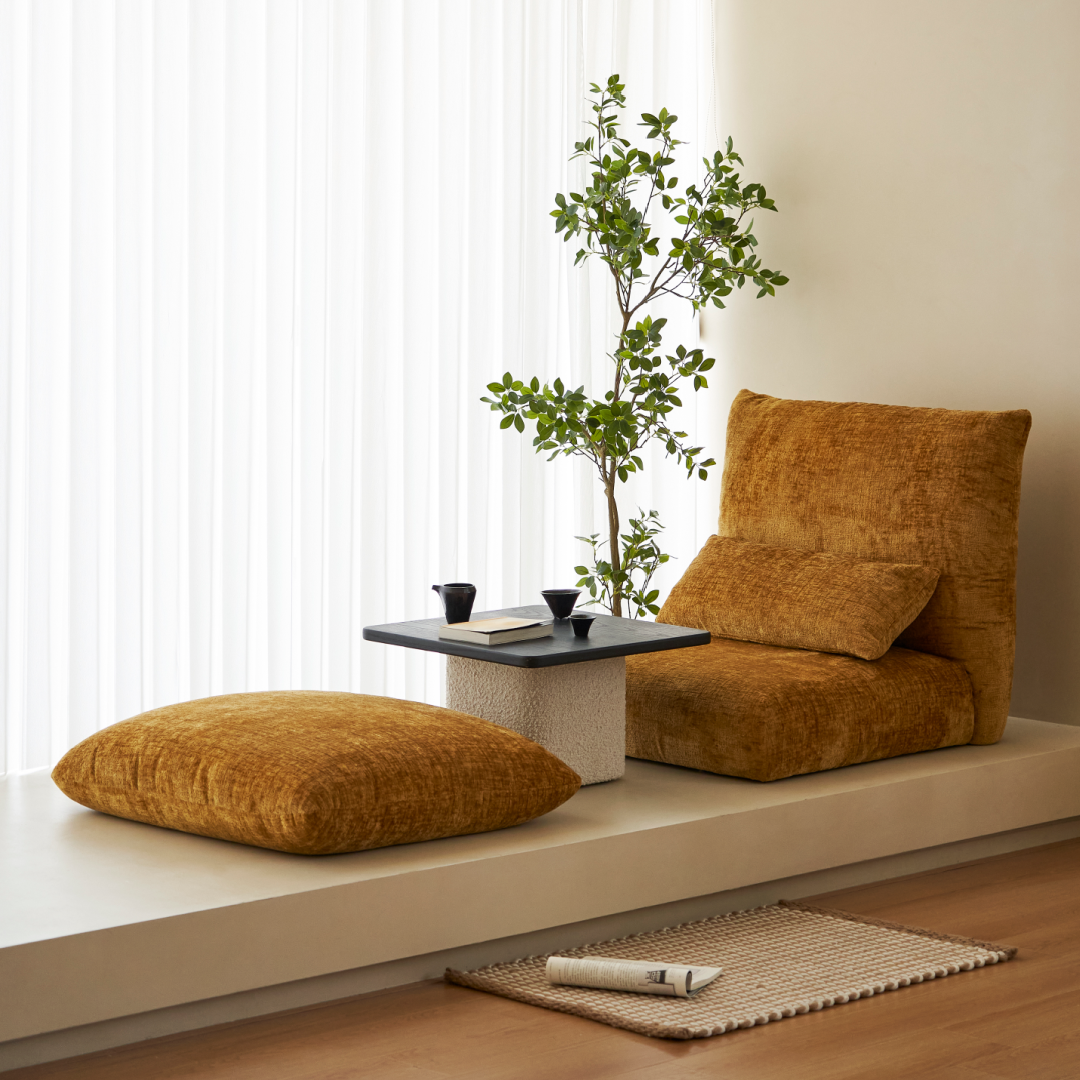 Fauteuil côtelé moutarde | Grado Puff - Image 6