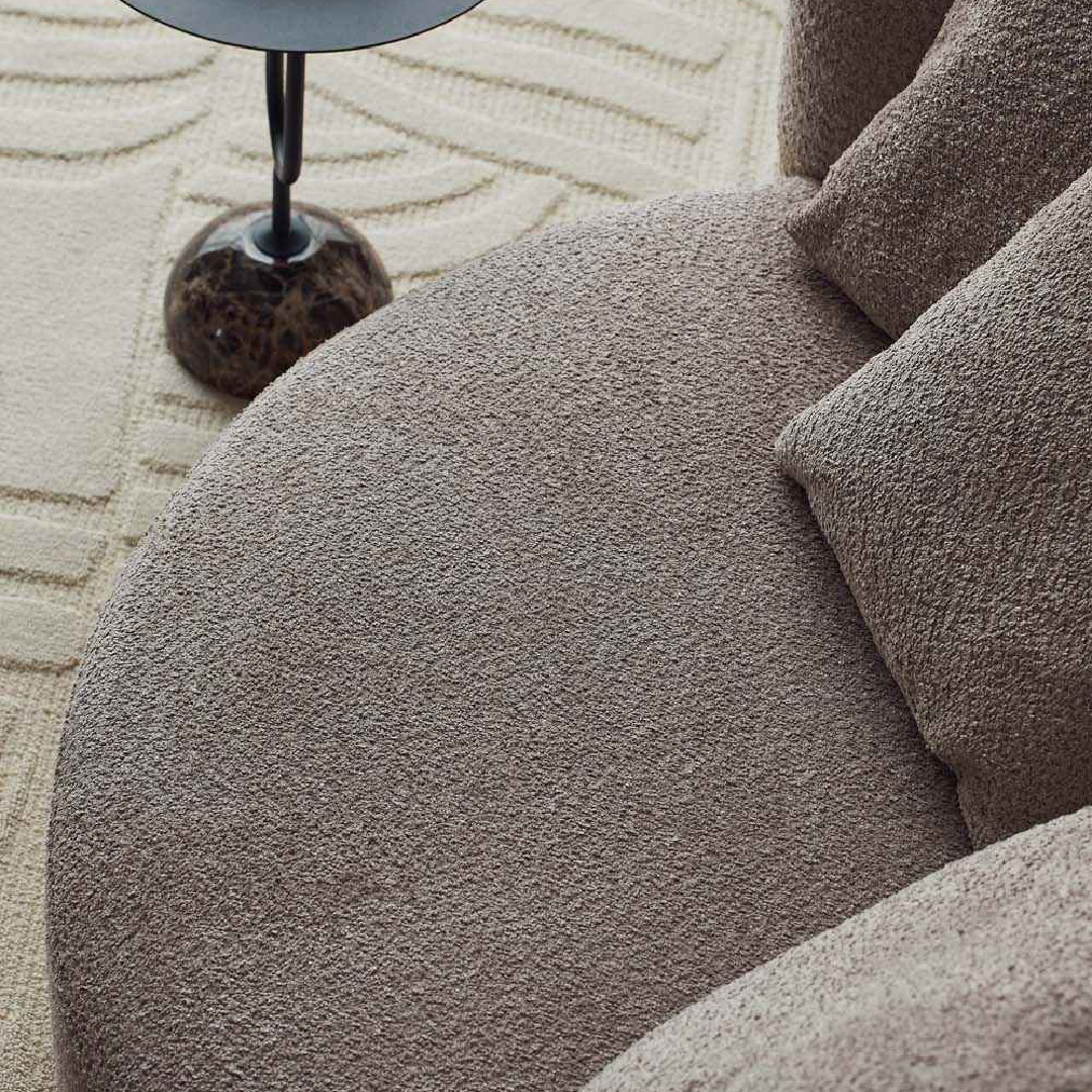 Fauteuil causeuse en tissu gris taupe | Grado Wonton L - Image 6