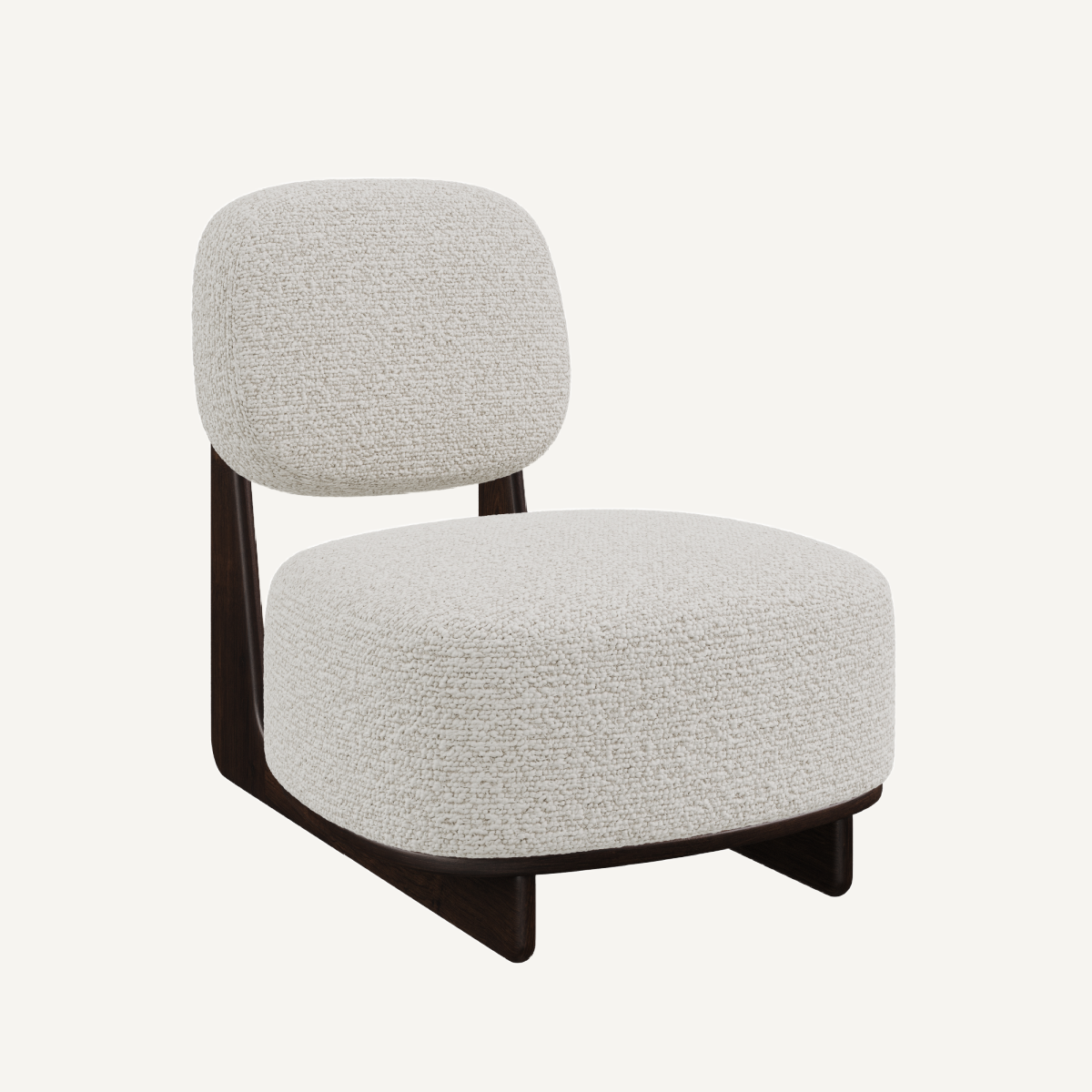 Fauteuil d'appoint bouclé crème | Dôme Deco Tate - Image 1