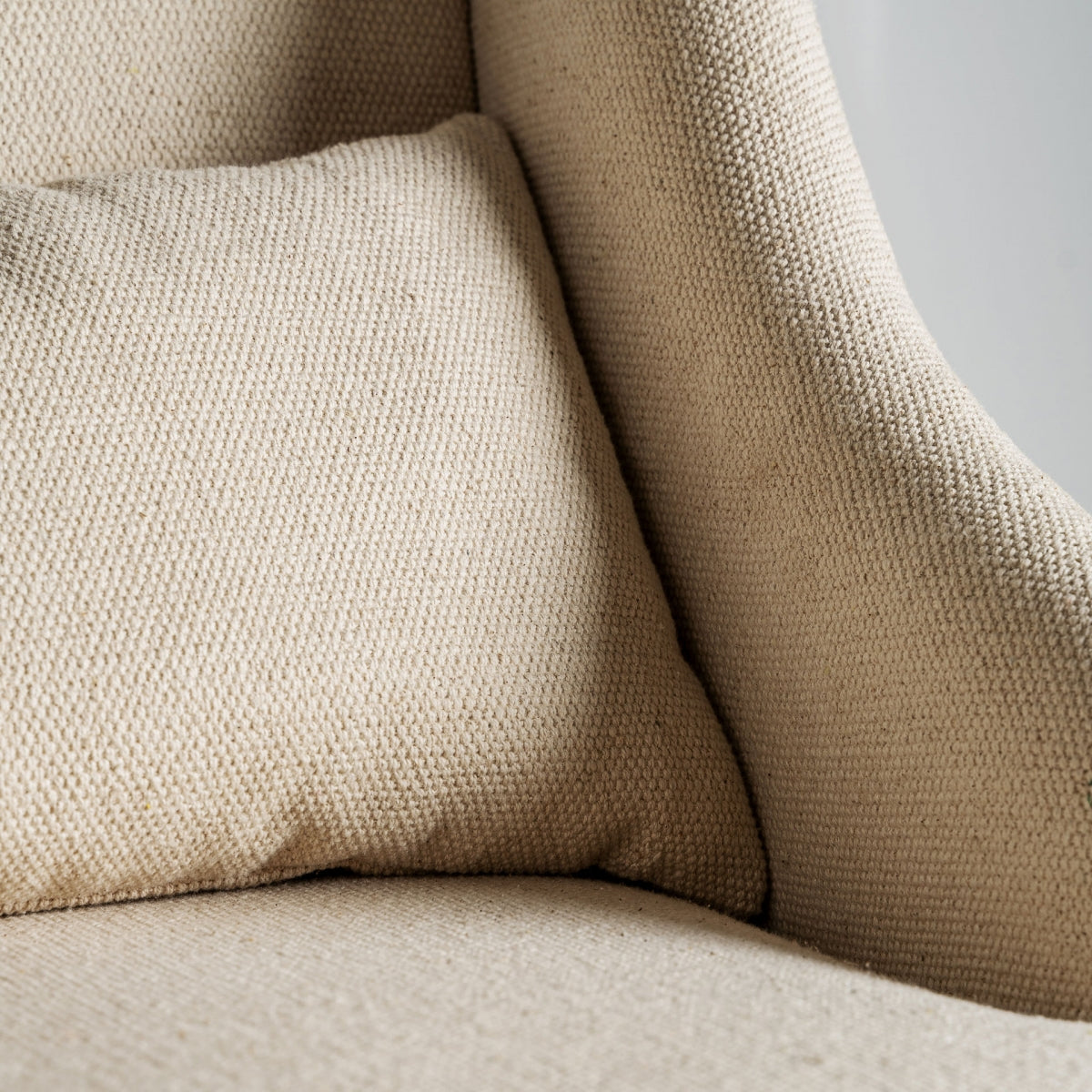 Fauteuil d'appoint en manguier et tissu beige | Vical Objat - Image 6