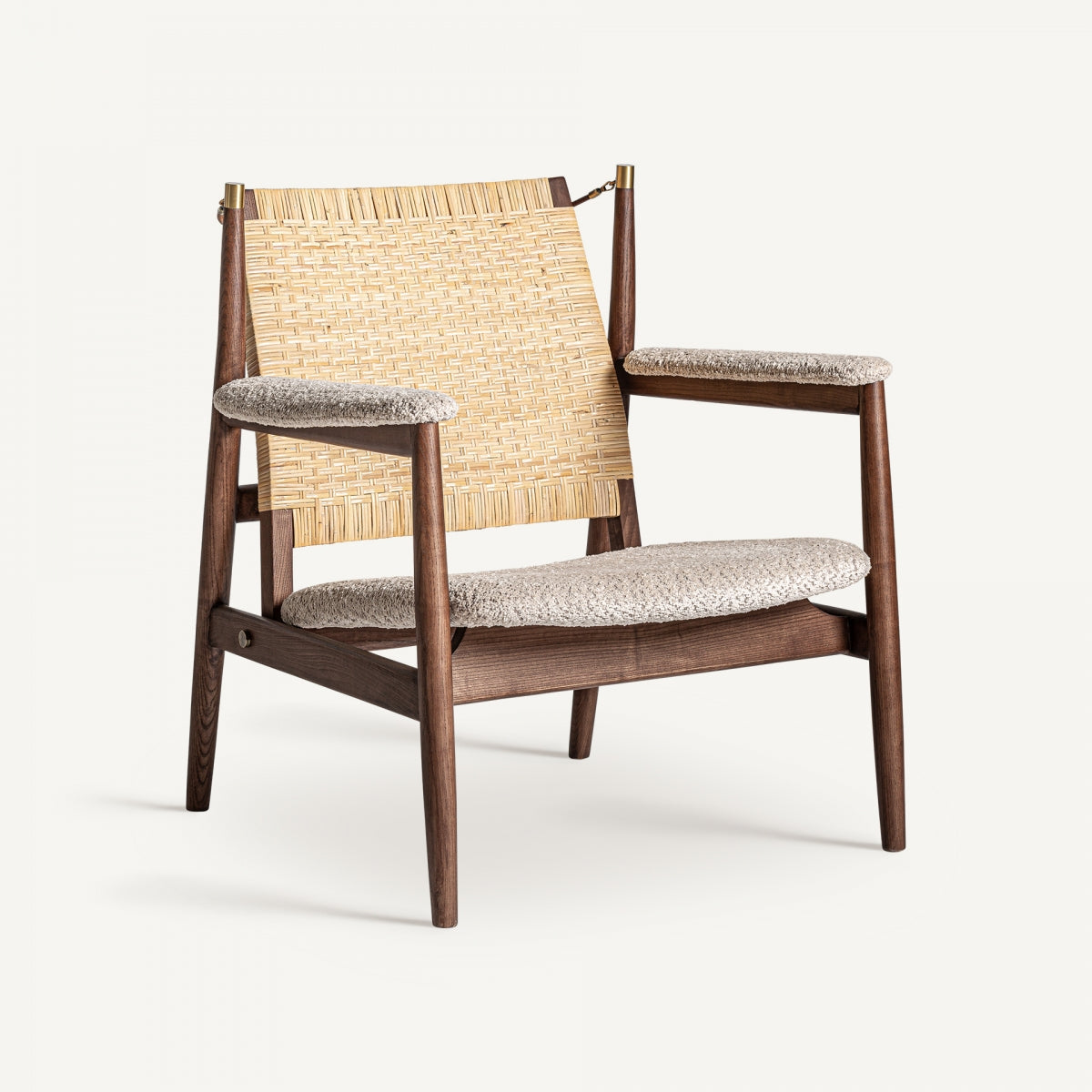 Fauteuil d'appoint en rotin bouclé crème | Vical Hunxe - Image 1