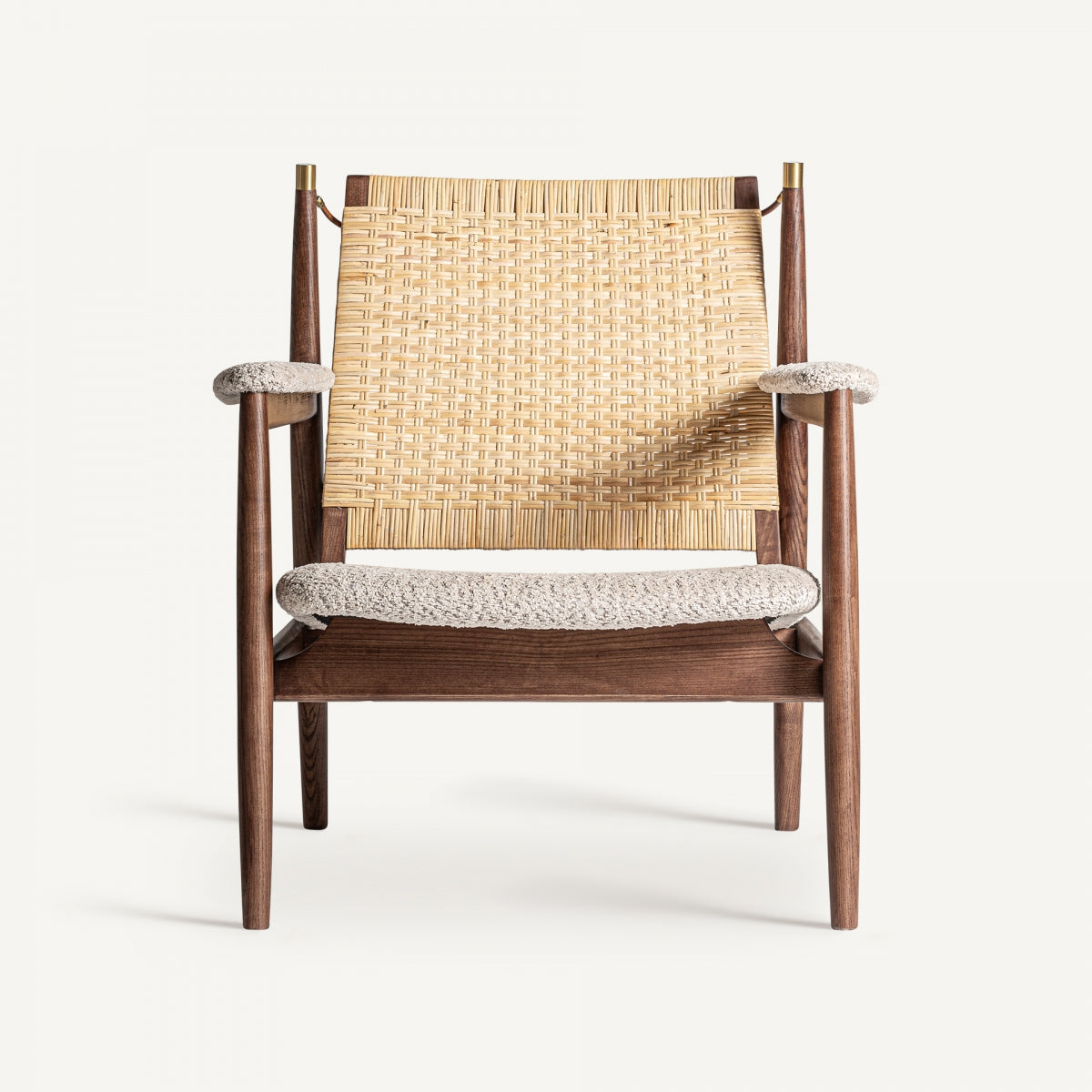 Fauteuil d'appoint en rotin bouclé crème | Vical Hunxe - Image 2