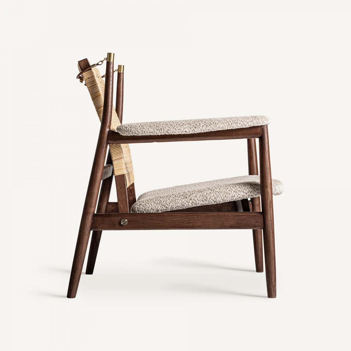 Fauteuil d'appoint en rotin bouclé crème | Vical Hunxe - Image 3