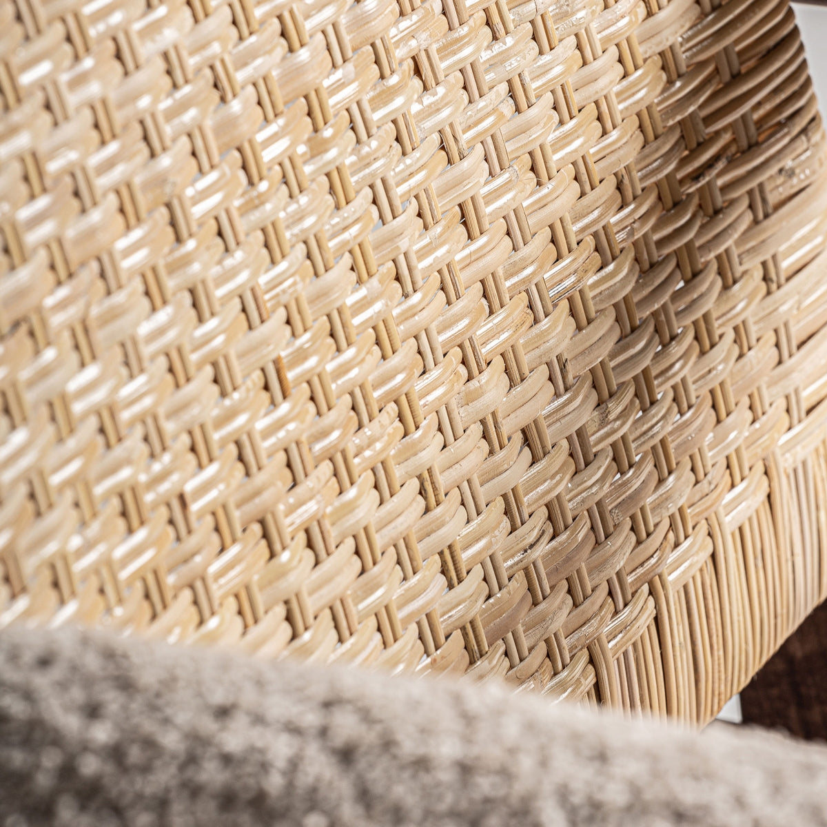 Fauteuil d'appoint en rotin bouclé crème | Vical Hunxe - Image 7