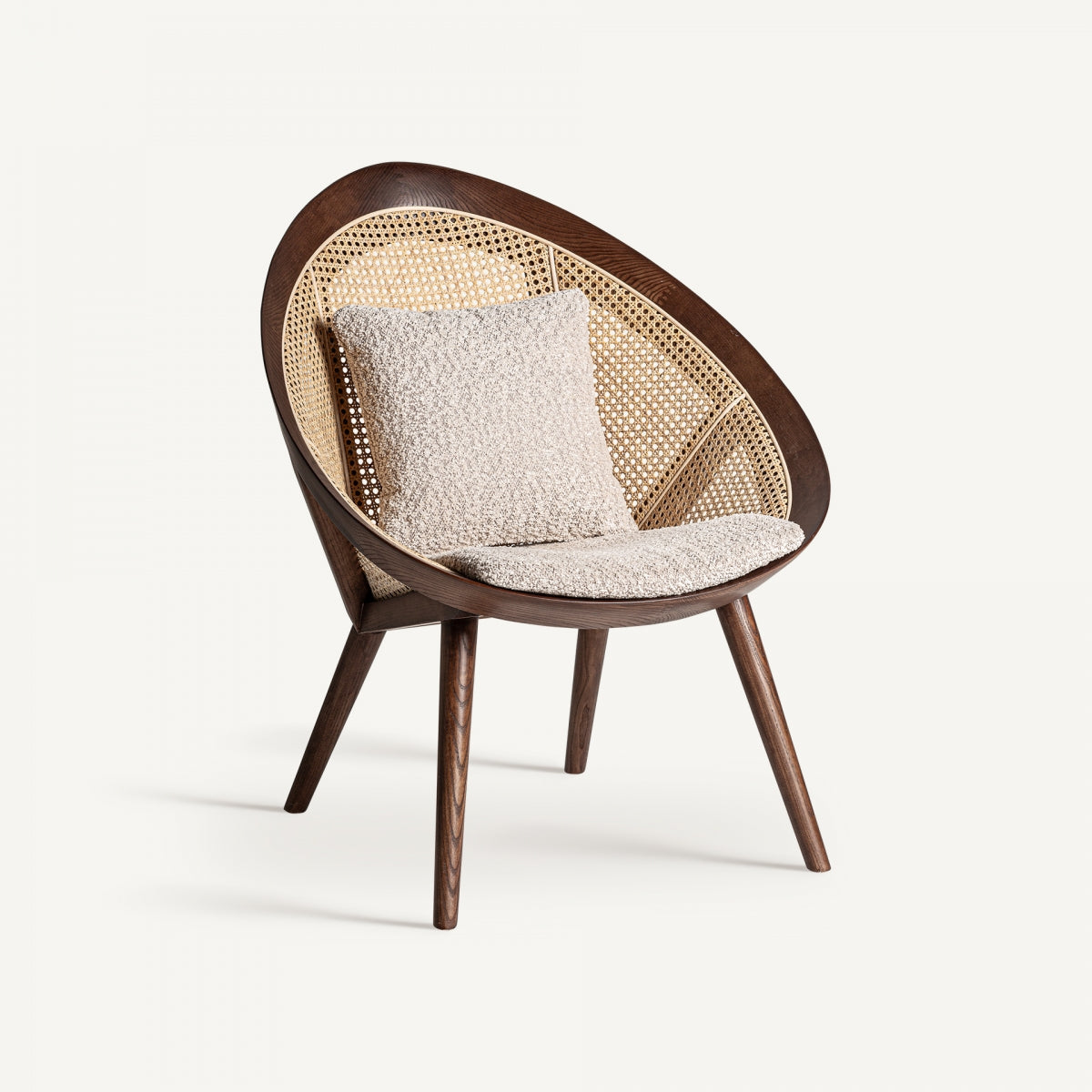 Fauteuil d'appoint en rotin bouclé crème | Vical Werth - Image 1