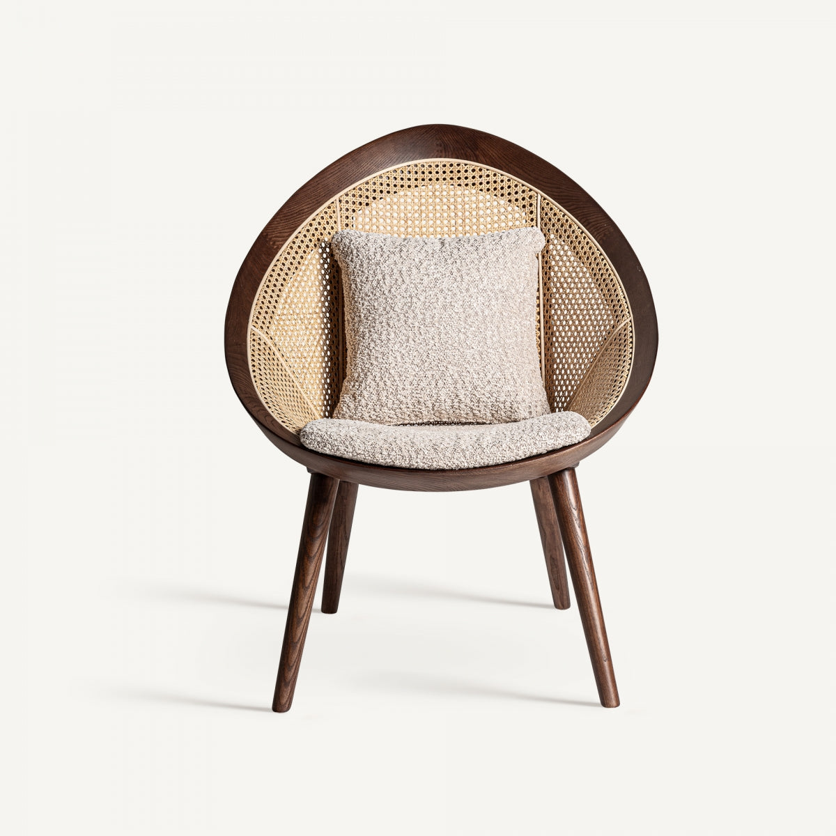 Fauteuil d'appoint en rotin bouclé crème | Vical Werth - Image 2