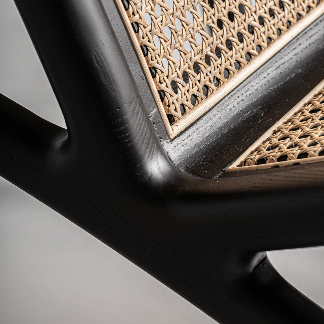 Fauteuil d'appoint en rotin et bois noir | Vical Gladbeck - Image 6