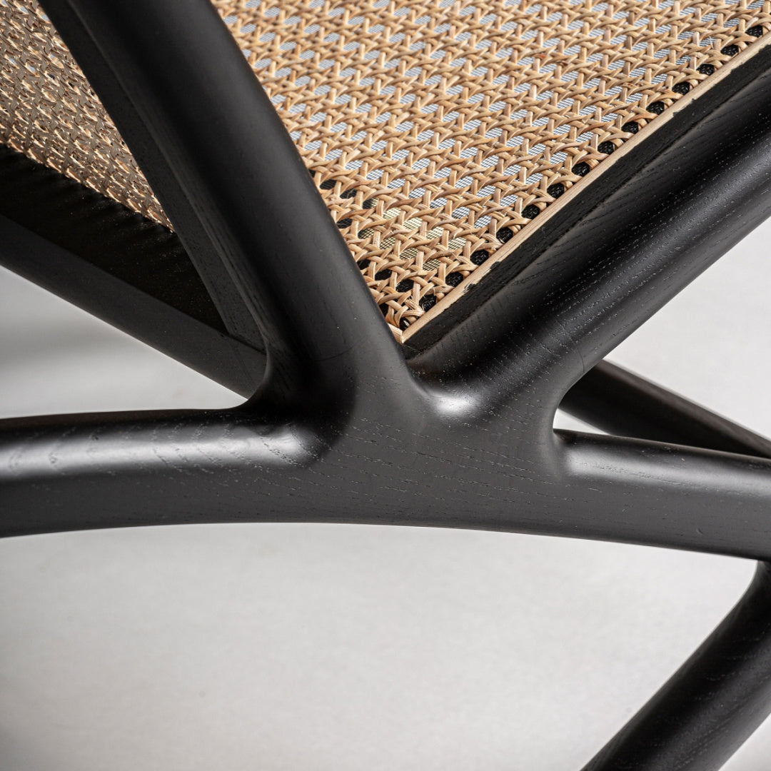 Fauteuil d'appoint en rotin et bois noir | Vical Gladbeck - Image 9