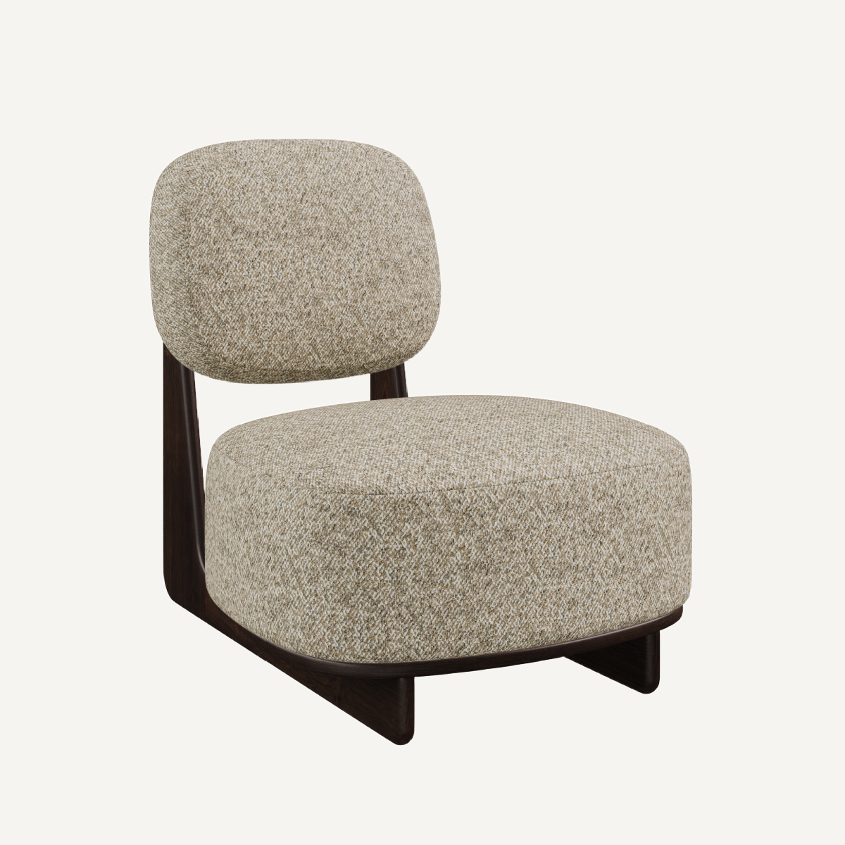 Fauteuil d'appoint en tissu beige Philo | Dôme Deco Tate - Image 1