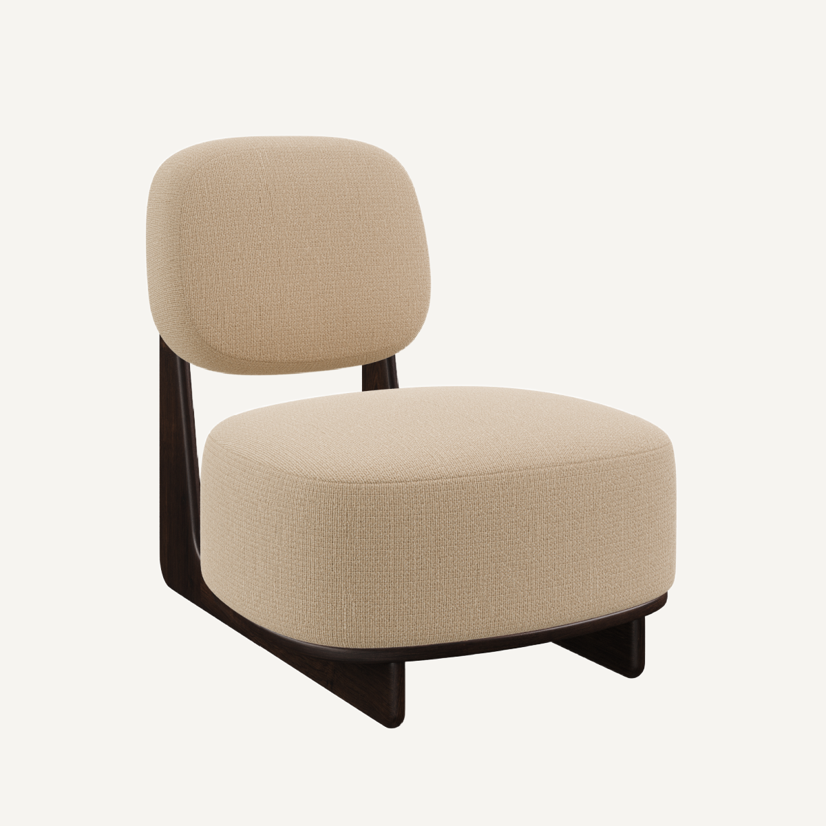 Fauteuil d'appoint en tissu beige foncé | Dôme Deco Tate - Image 1