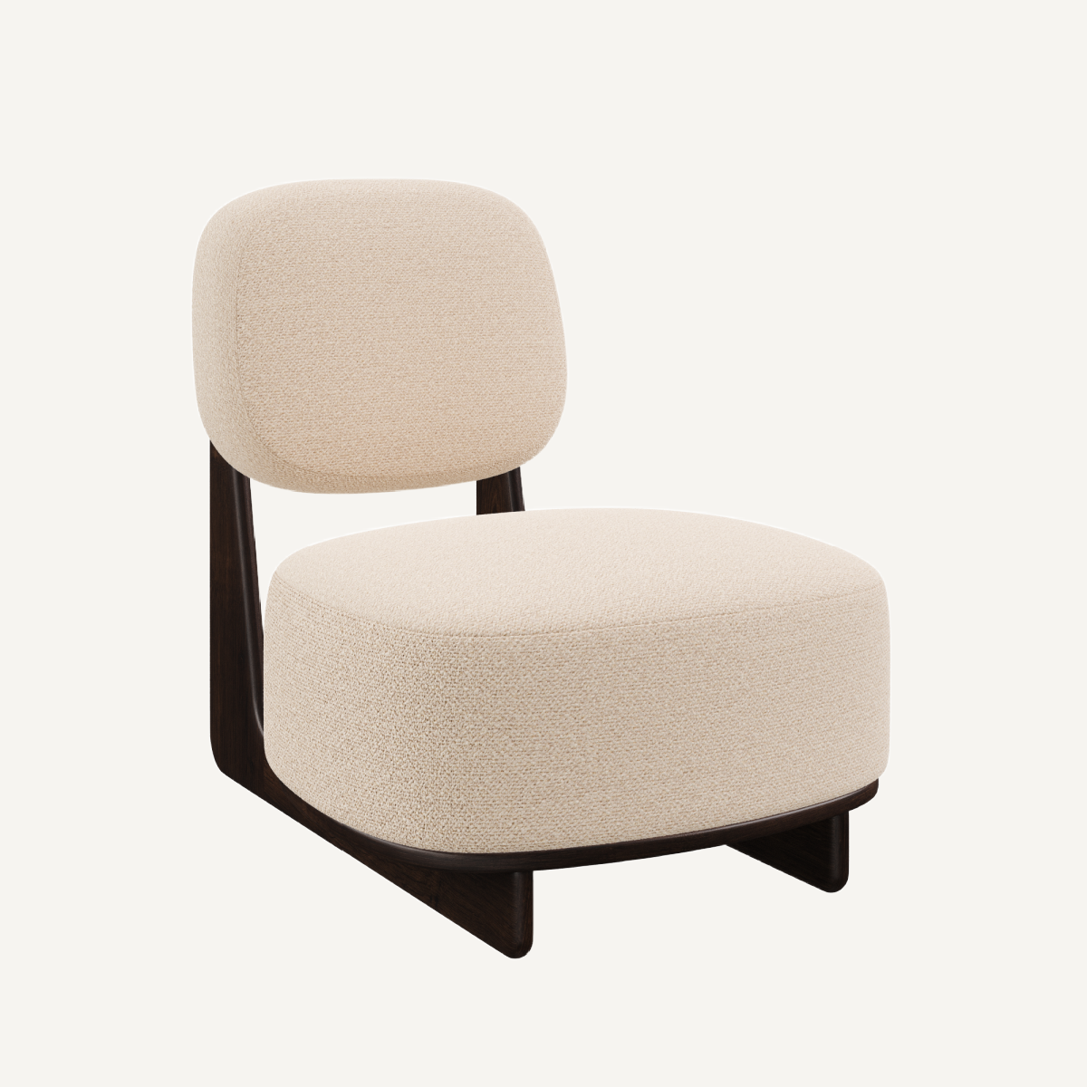 Fauteuil d'appoint en tissu blanc cassé | Dôme Deco Tate - Image 1