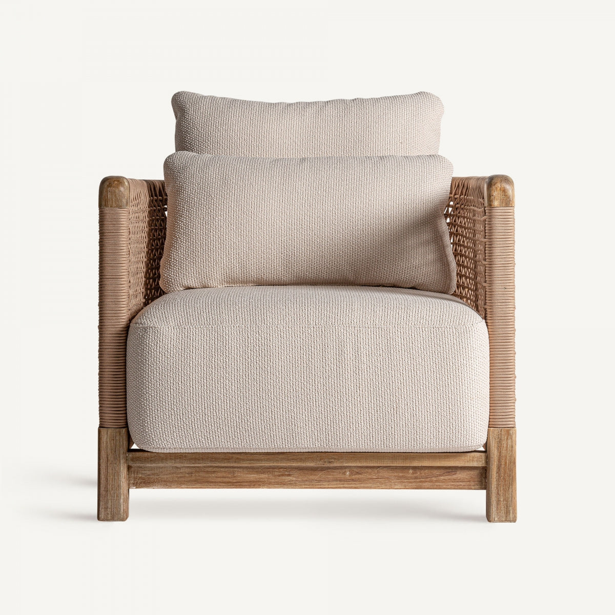 Fauteuil d'extérieur en tissu beige | VICAL Trena - Image 1