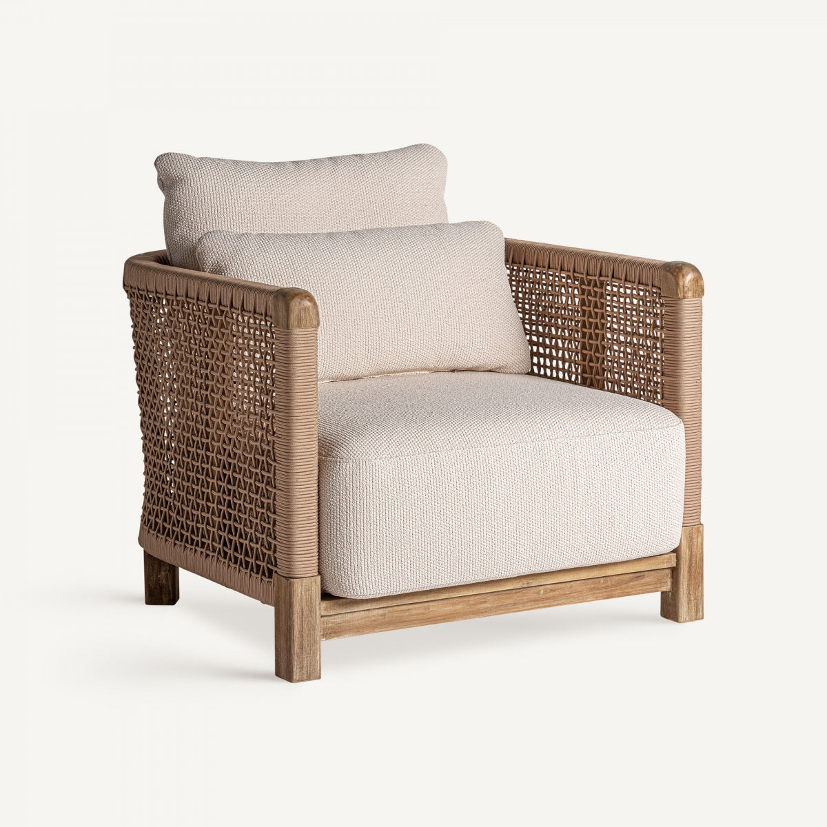 Fauteuil d'extérieur en tissu beige | VICAL Trena - Image 2