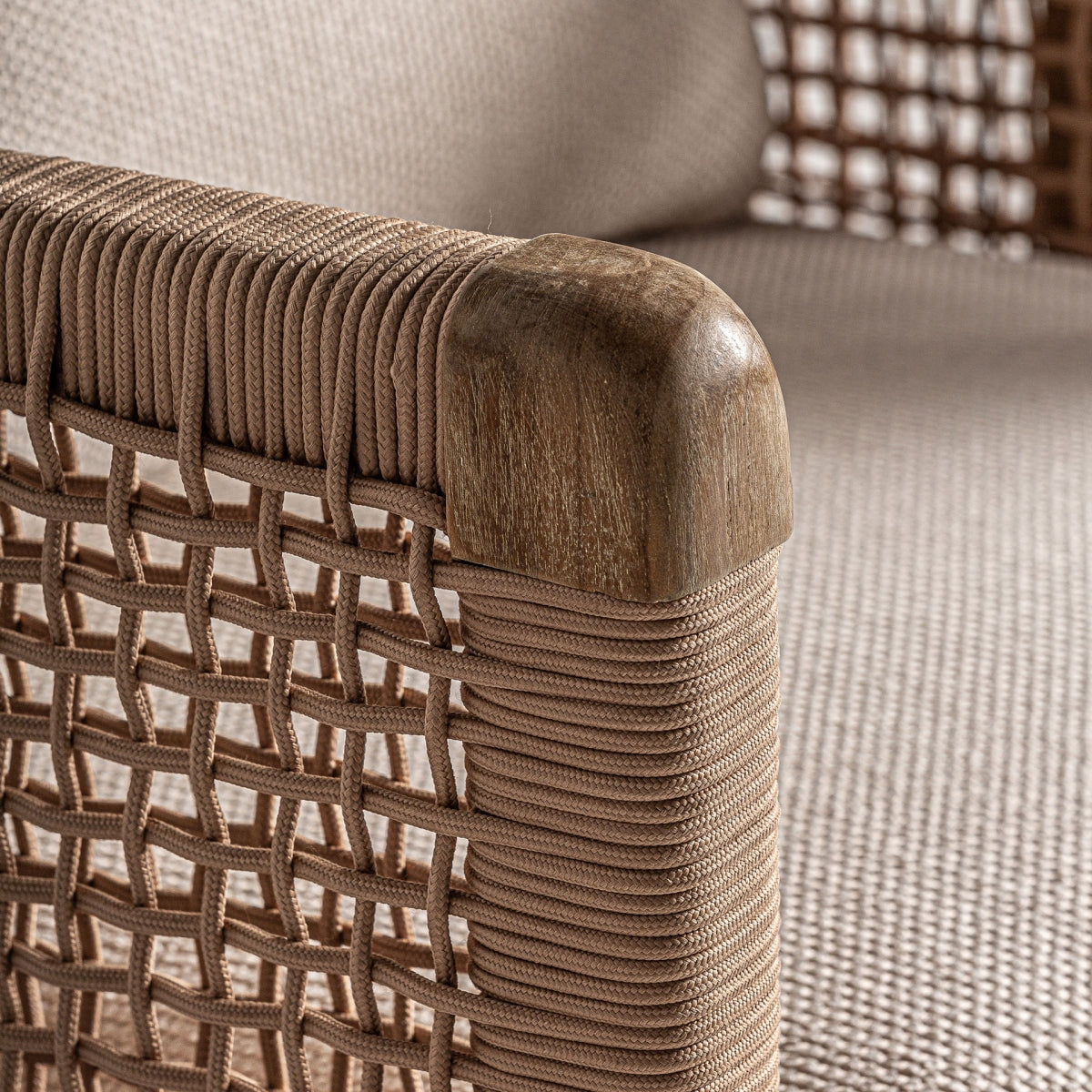 Fauteuil d'extérieur en tissu beige | VICAL Trena - Image 5