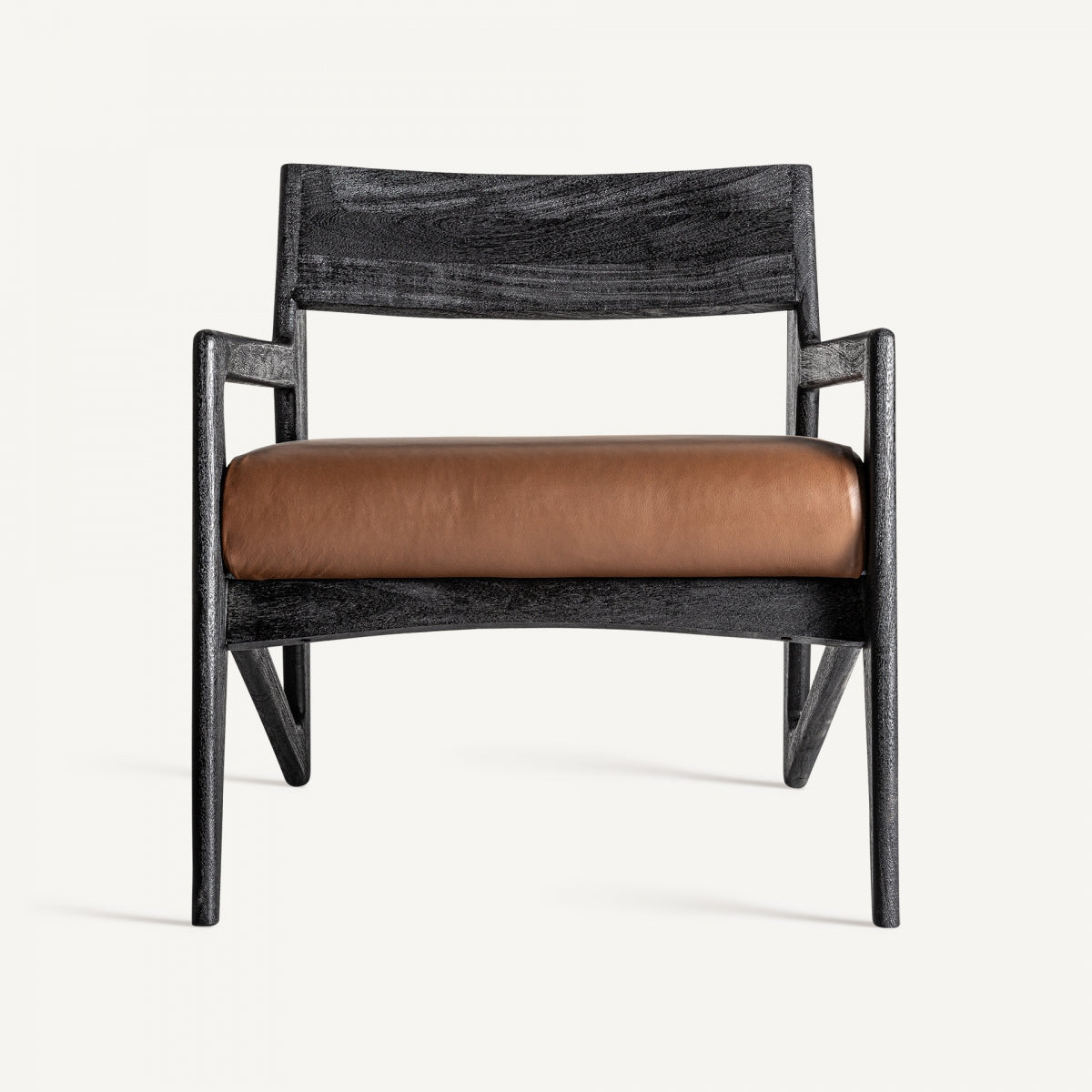 Fauteuil en cuir et bois d'acacia noir | VICAL Beslon - Image 3