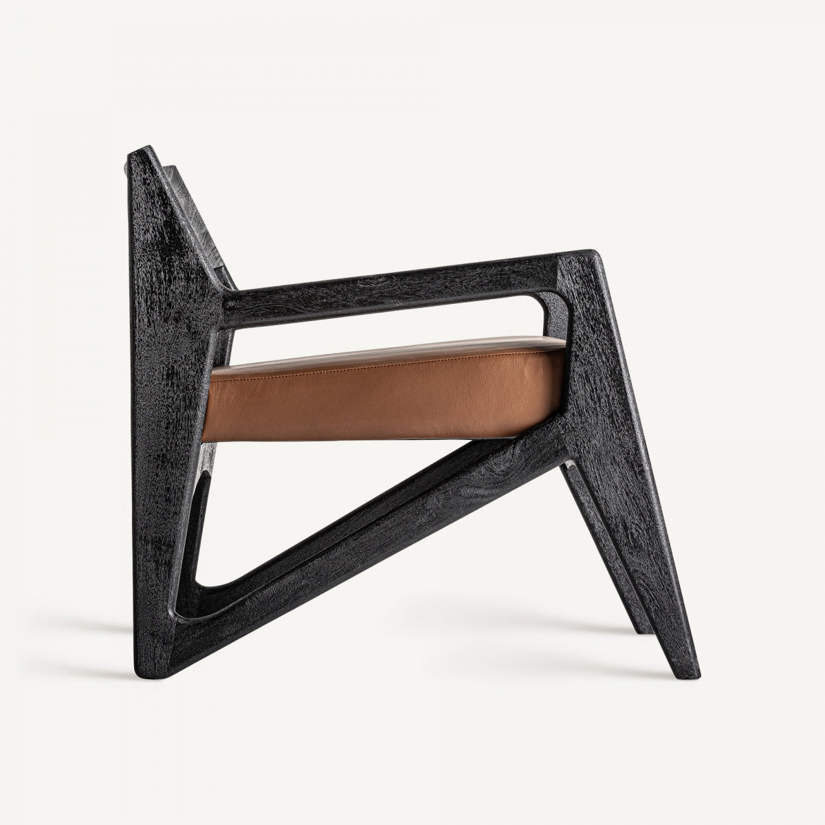 Fauteuil en cuir et bois d'acacia noir | VICAL Beslon - Image 6